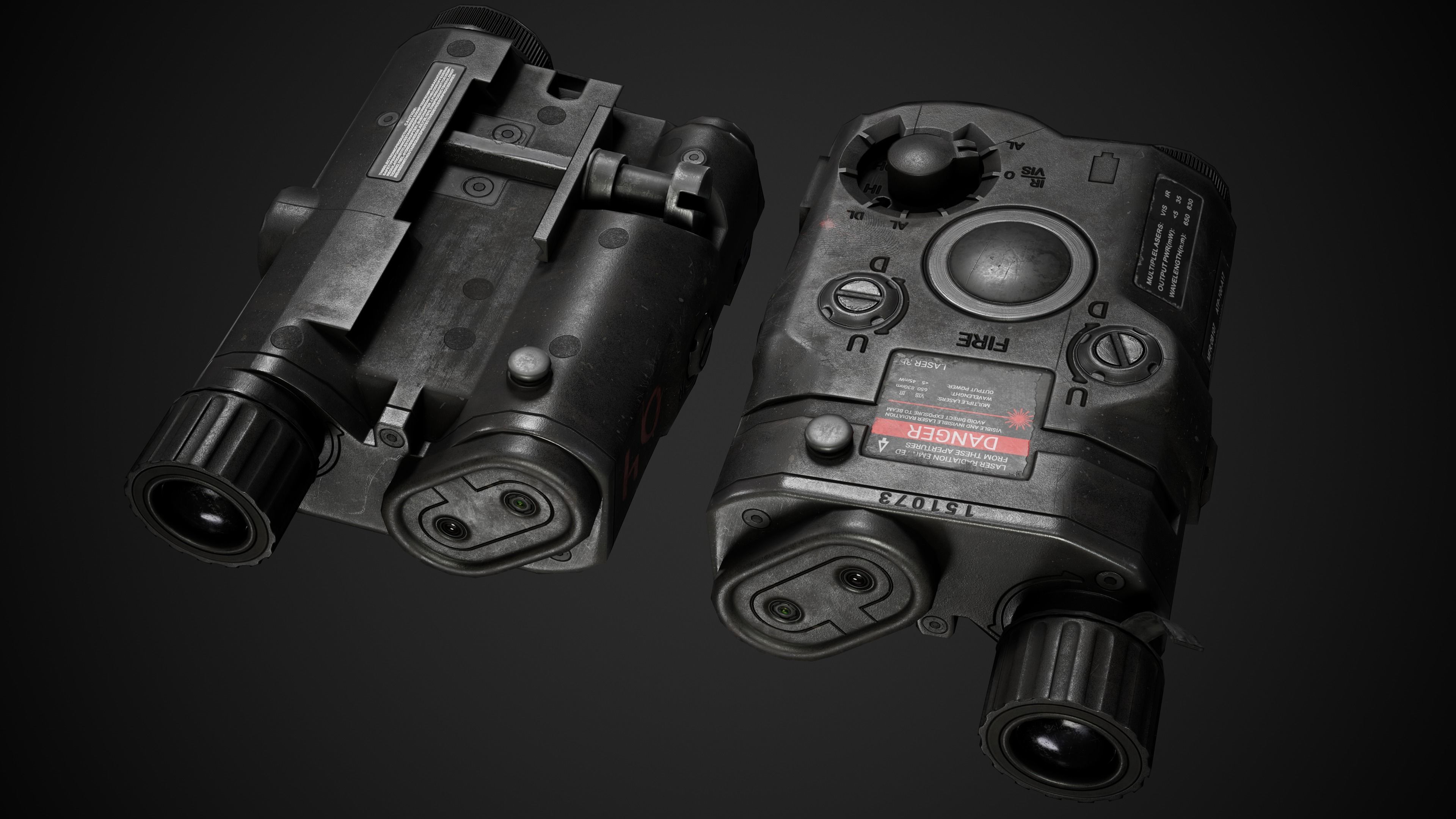 AnPeq night vision device Low-poly 3D model_2