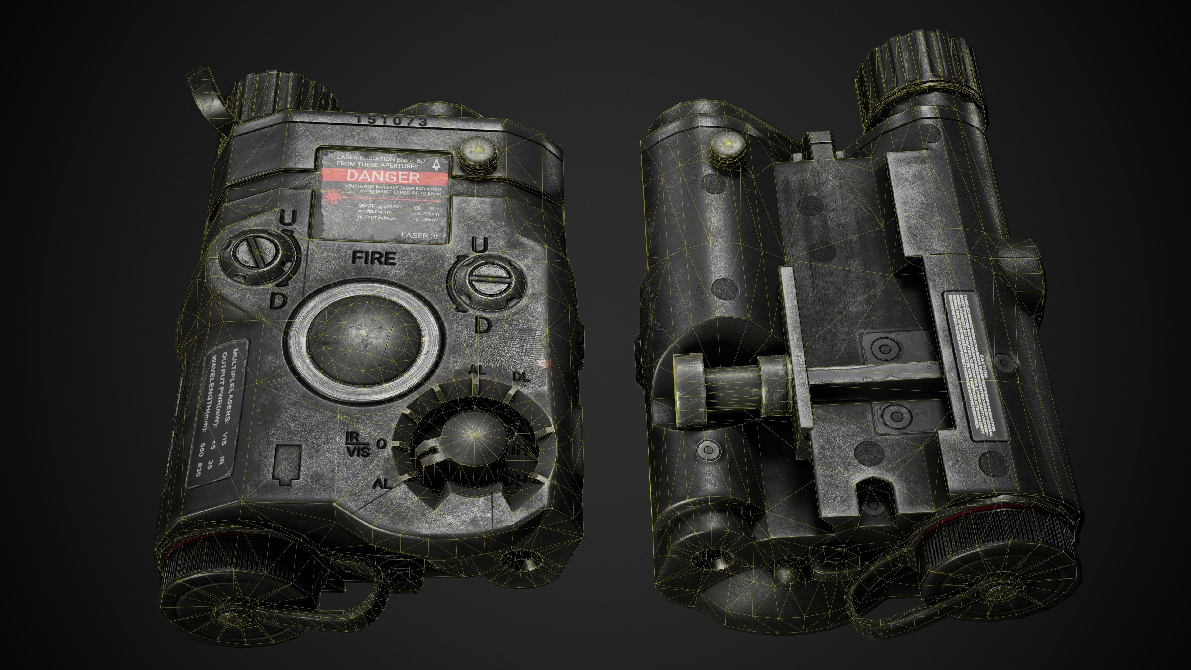 AnPeq night vision device Low-poly 3D model_13