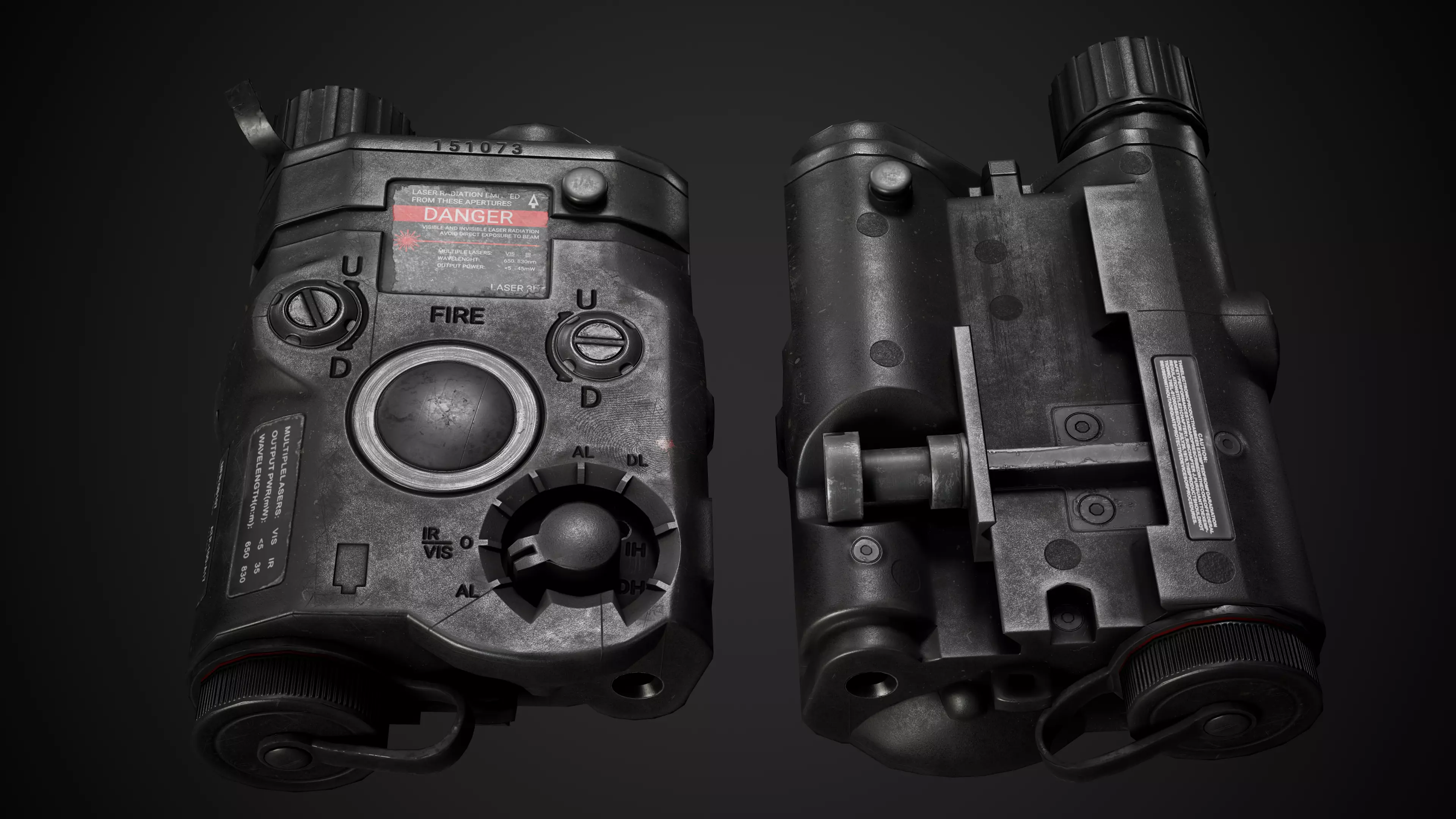 AnPeq night vision device Low-poly 3D model_0