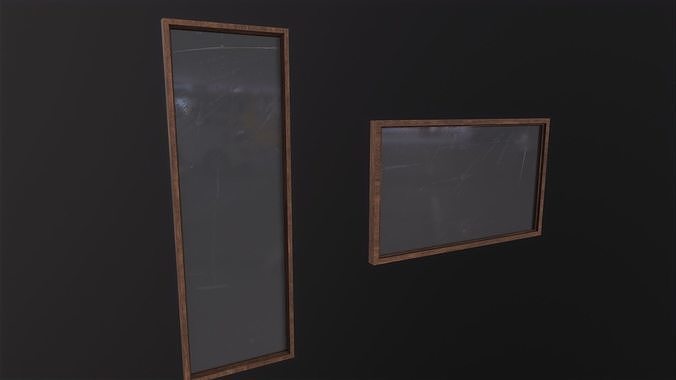 Mirrors 3D Model door with mirror Low-poly 3D model