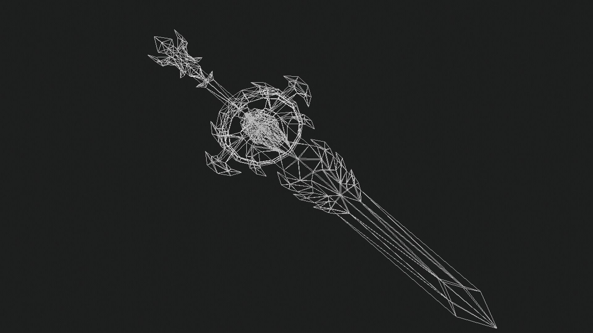 Futuristic Sword Low-poly 3D model_11