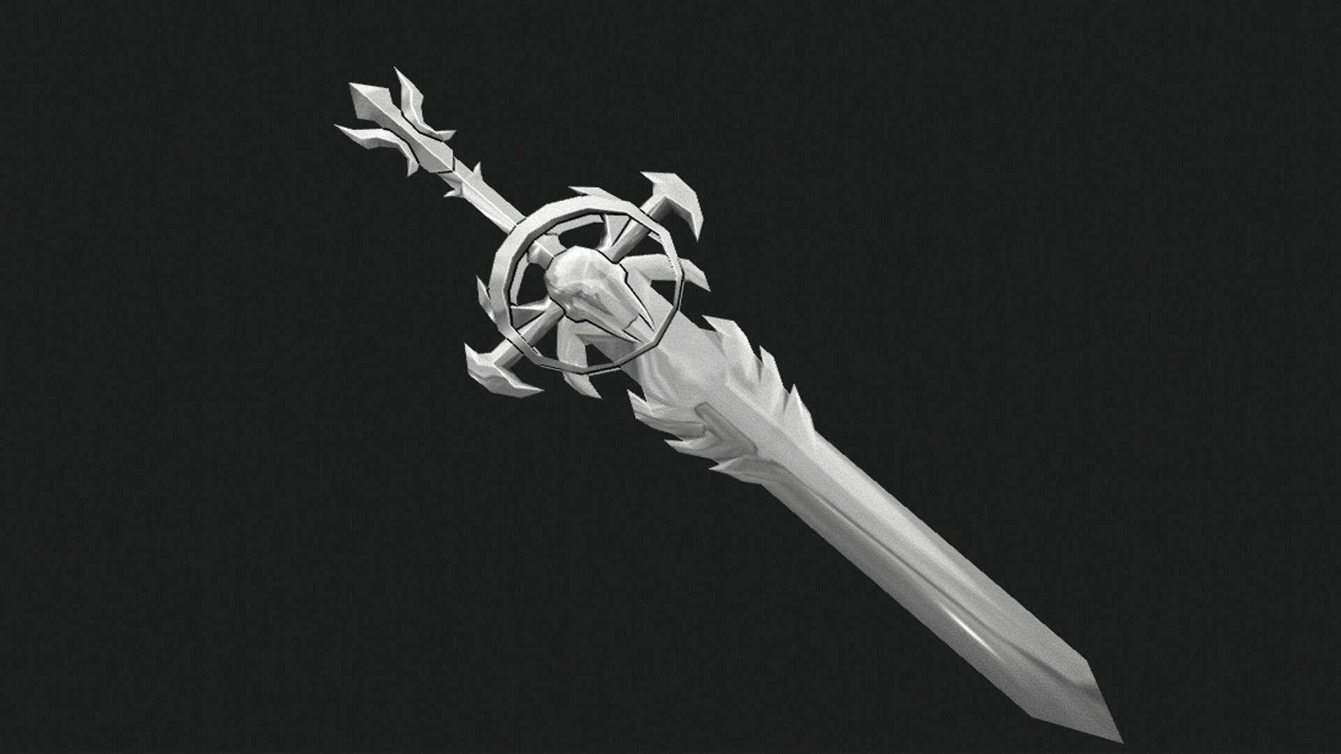 Futuristic Sword Low-poly 3D model_7