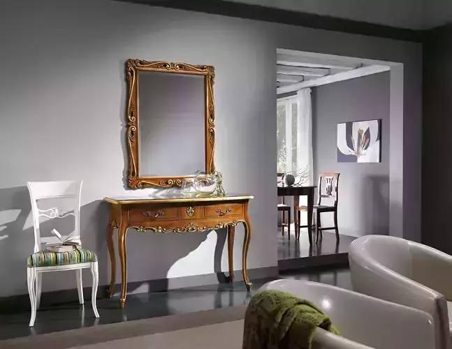 Artisanal empire console with handmade carvings 3D model