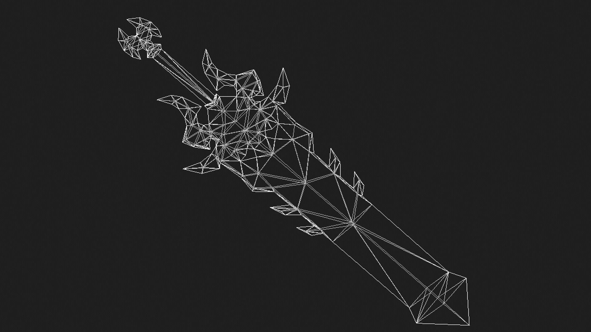 Futuristic Sword Low-poly 3D model_2