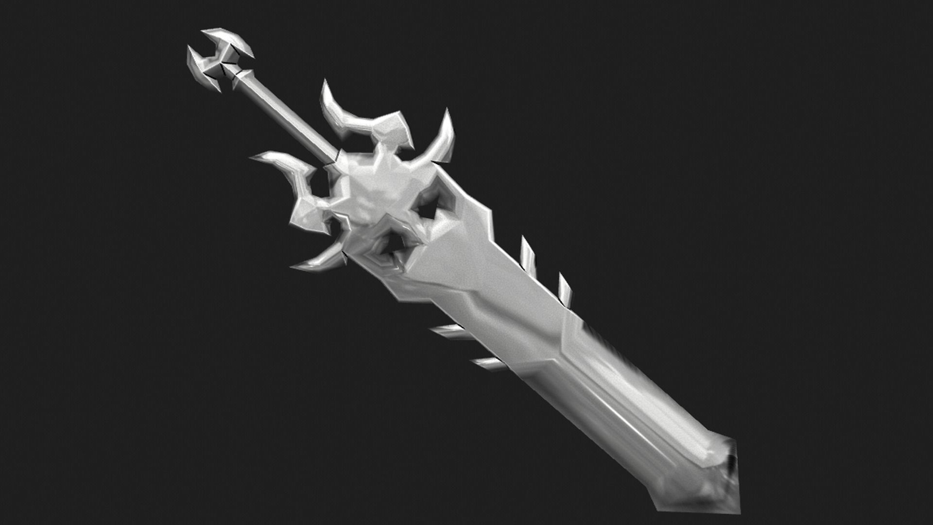 Futuristic Sword Low-poly 3D model_4