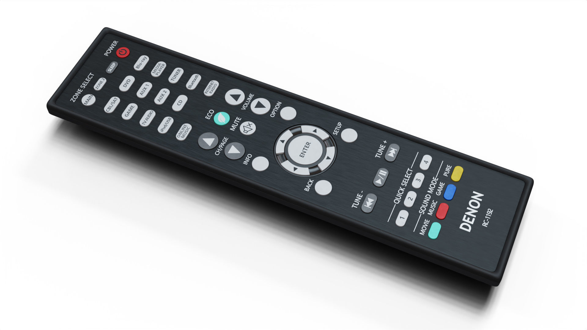 Denon Remote Control 3D model_2
