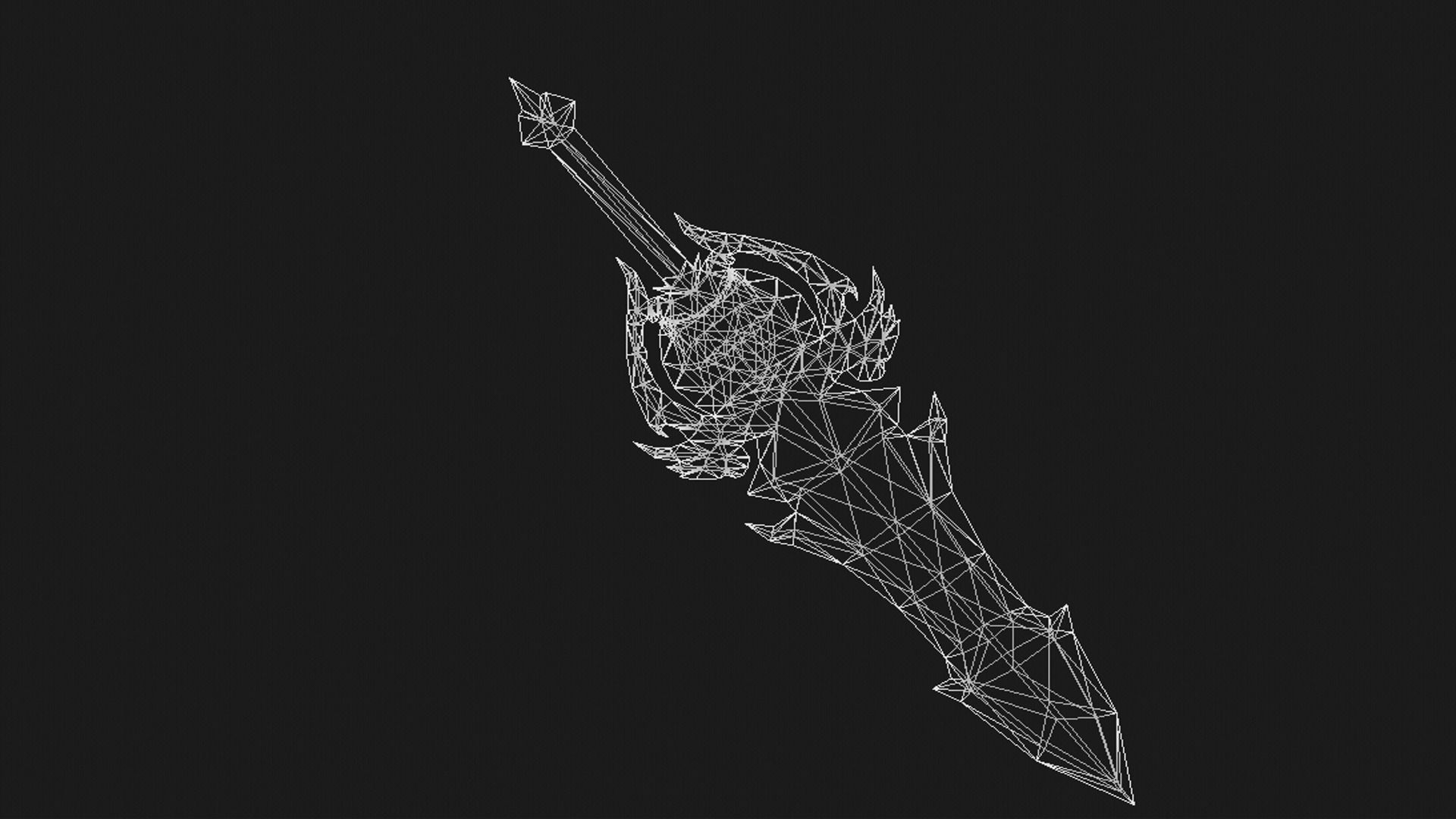 Futuristic Sword Low-poly 3D model_2