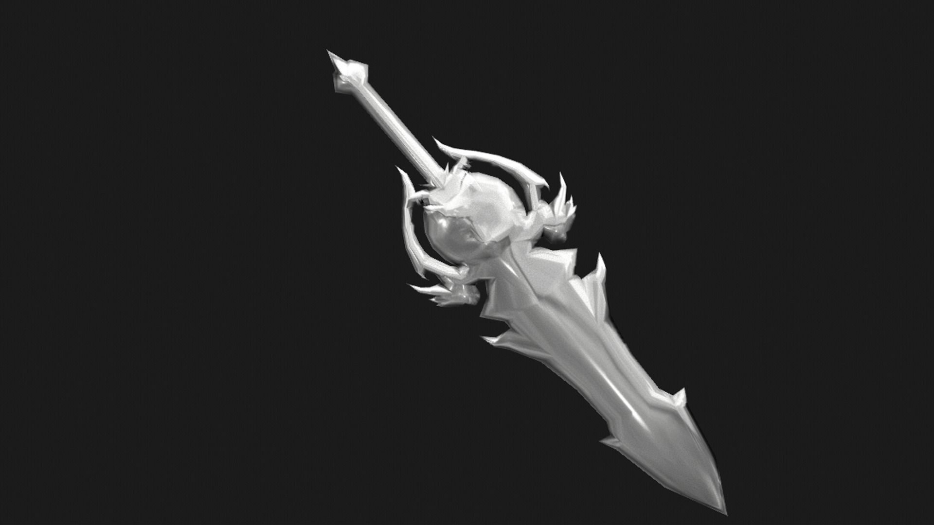 Futuristic Sword Low-poly 3D model_4
