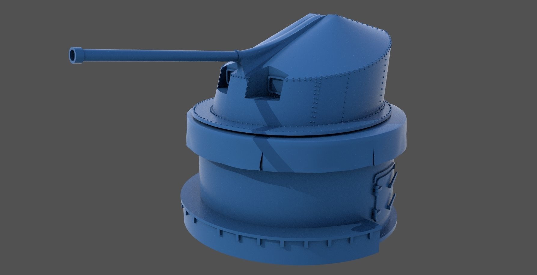 90mm AA WW2 Italian turret - Personal license - 1-200 scale 3D print model_3