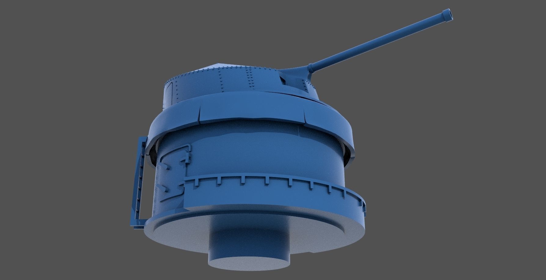 90mm AA WW2 Italian turret - Personal license - 1-200 scale 3D print model_4