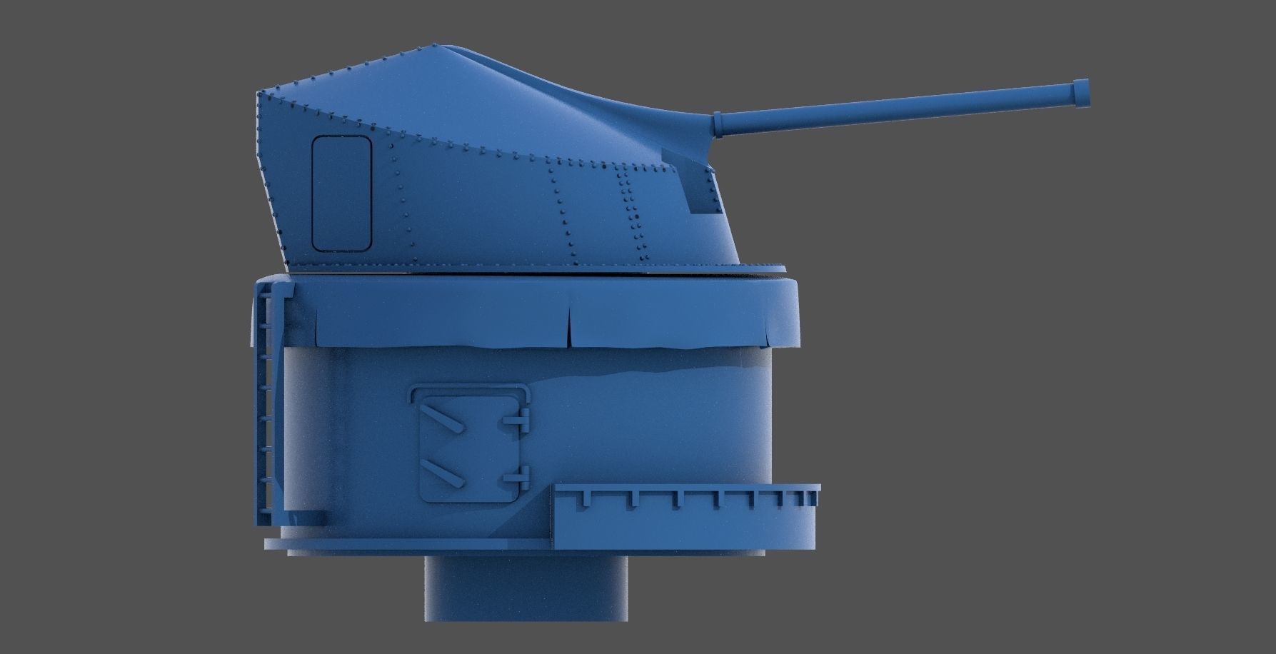 90mm AA WW2 Italian turret - Personal license - 1-200 scale 3D print model_5