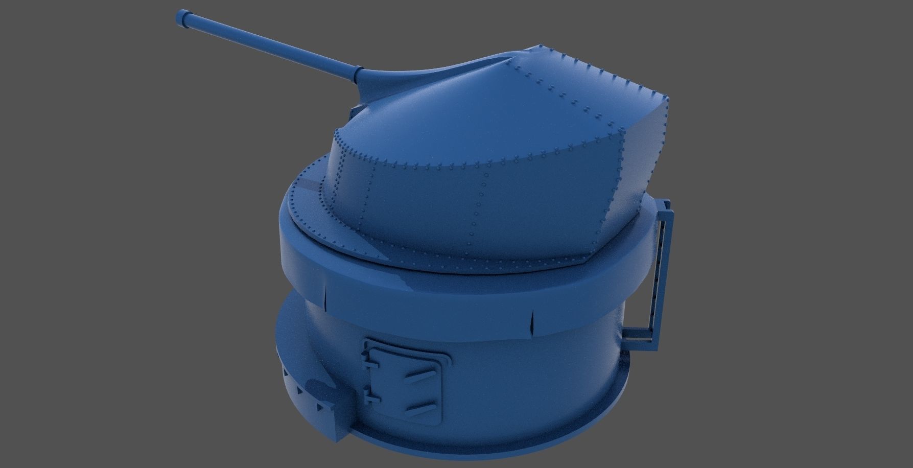 90mm AA WW2 Italian turret - Personal license - 1-200 scale 3D print model_2