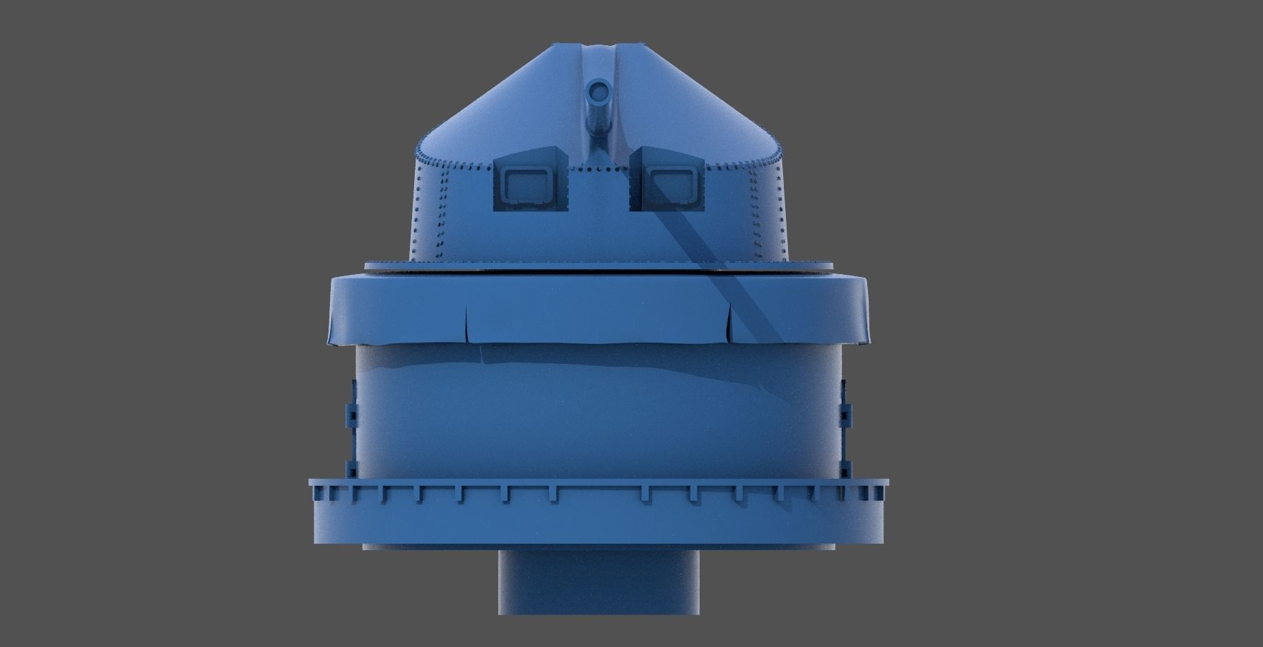 90mm AA WW2 Italian turret - Personal license - 1-200 scale 3D print model_7