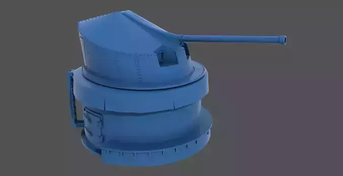 90mm AA WW2 Italian turret - Personal license - 1-200 scale 3D print model