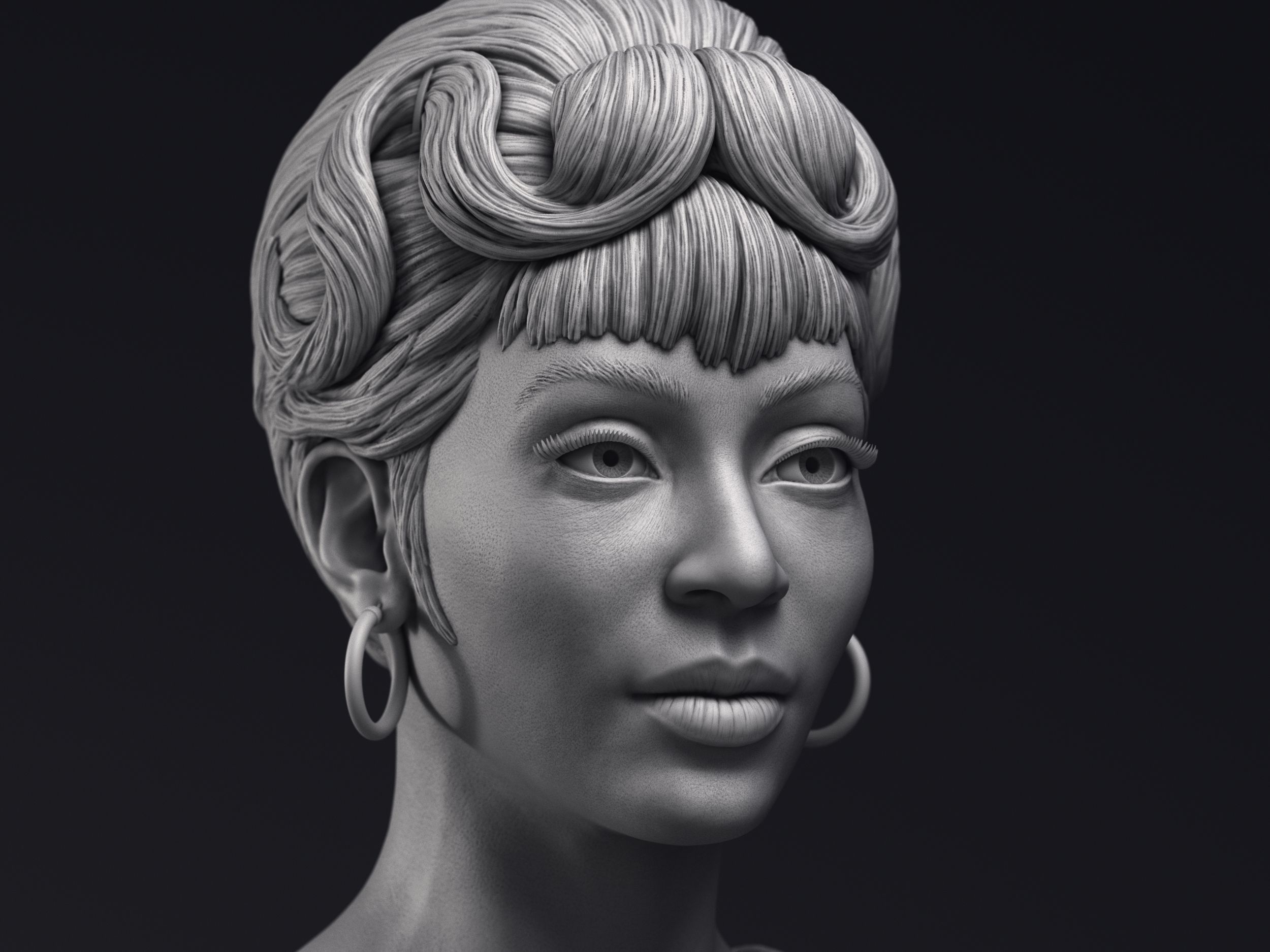 Nichelle Nichols as Nyota Uhura Bust Printable 3D Model 3D print model_1