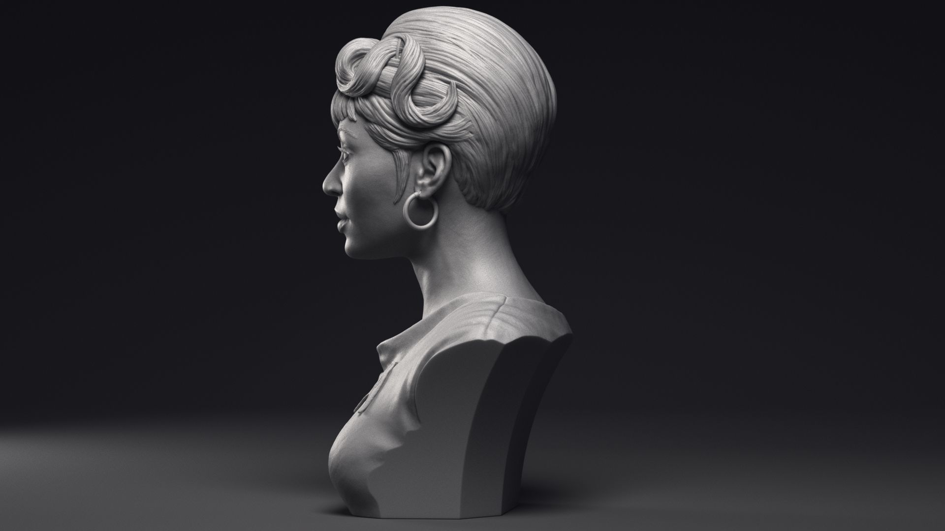 Nichelle Nichols as Nyota Uhura Bust Printable 3D Model 3D print model_16