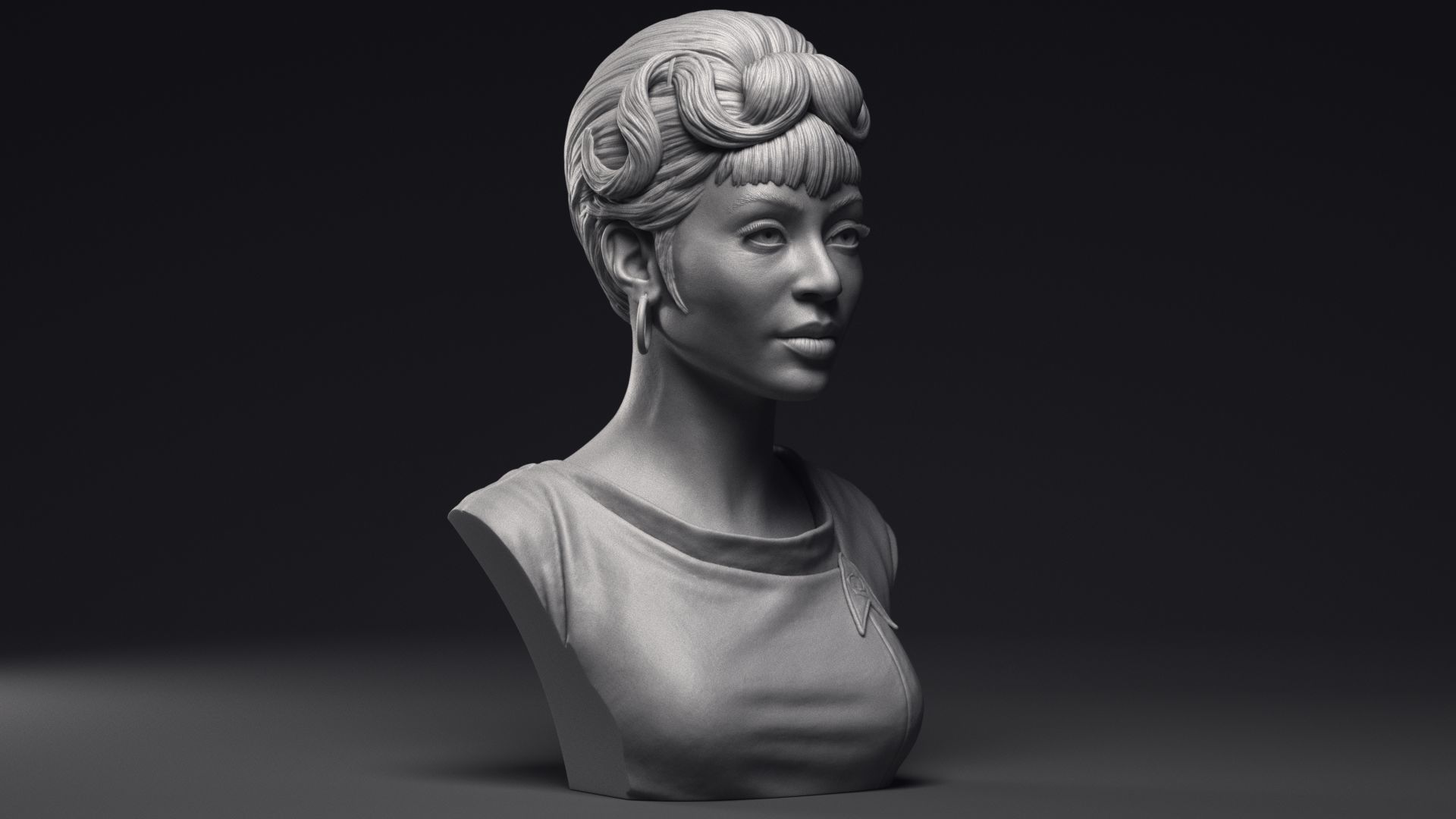Nichelle Nichols as Nyota Uhura Bust Printable 3D Model 3D print model_25