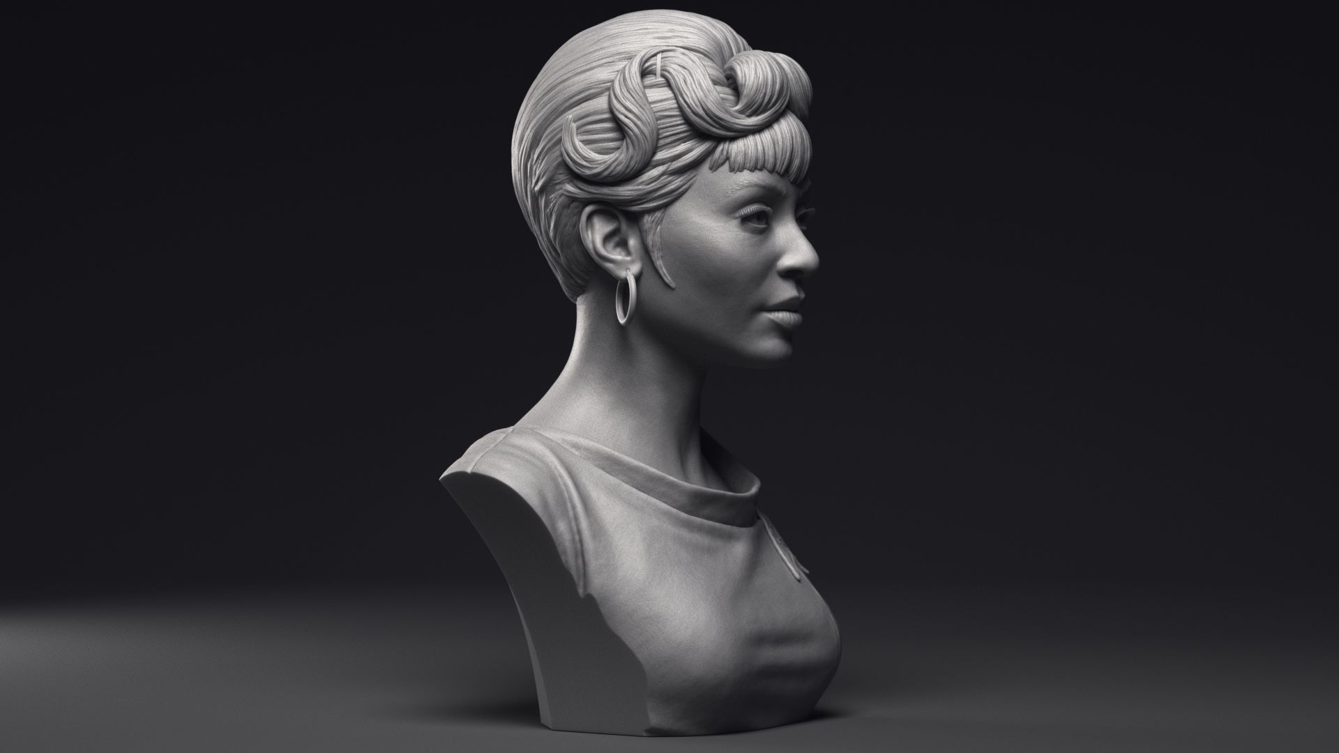 Nichelle Nichols as Nyota Uhura Bust Printable 3D Model 3D print model_24