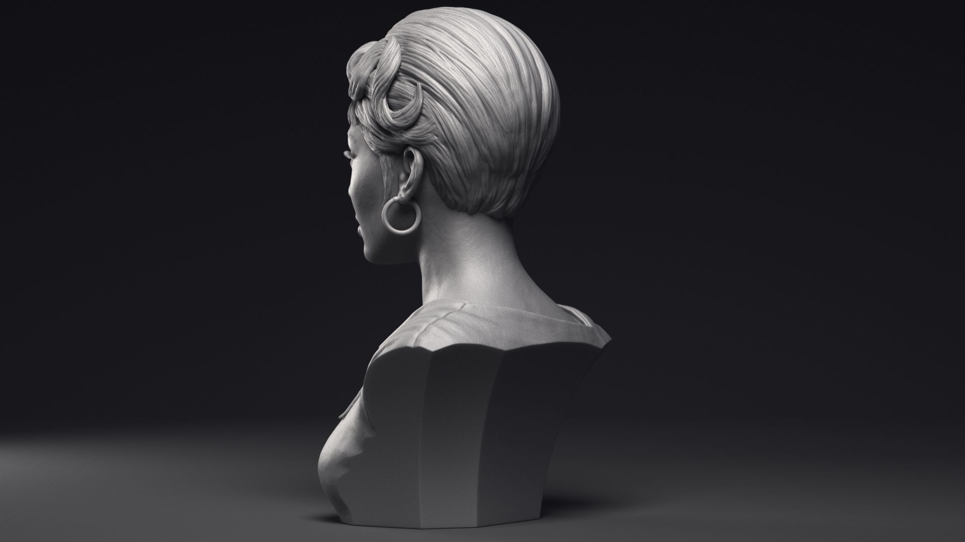 Nichelle Nichols as Nyota Uhura Bust Printable 3D Model 3D print model_17