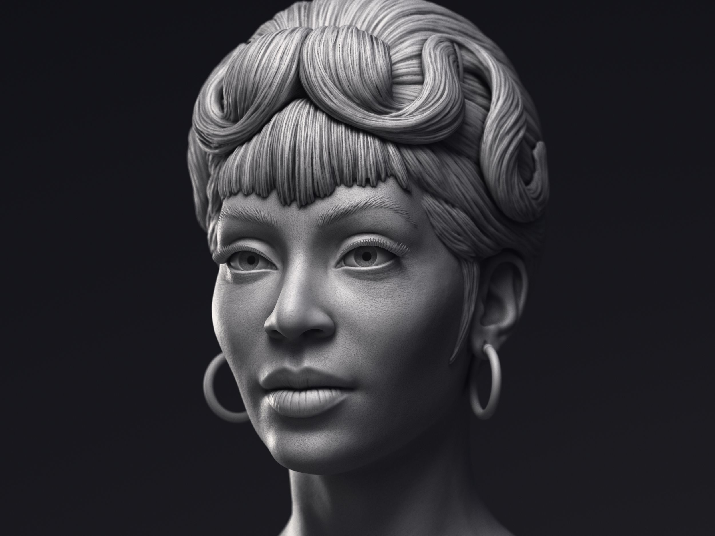 Nichelle Nichols as Nyota Uhura Bust Printable 3D Model 3D print model_3