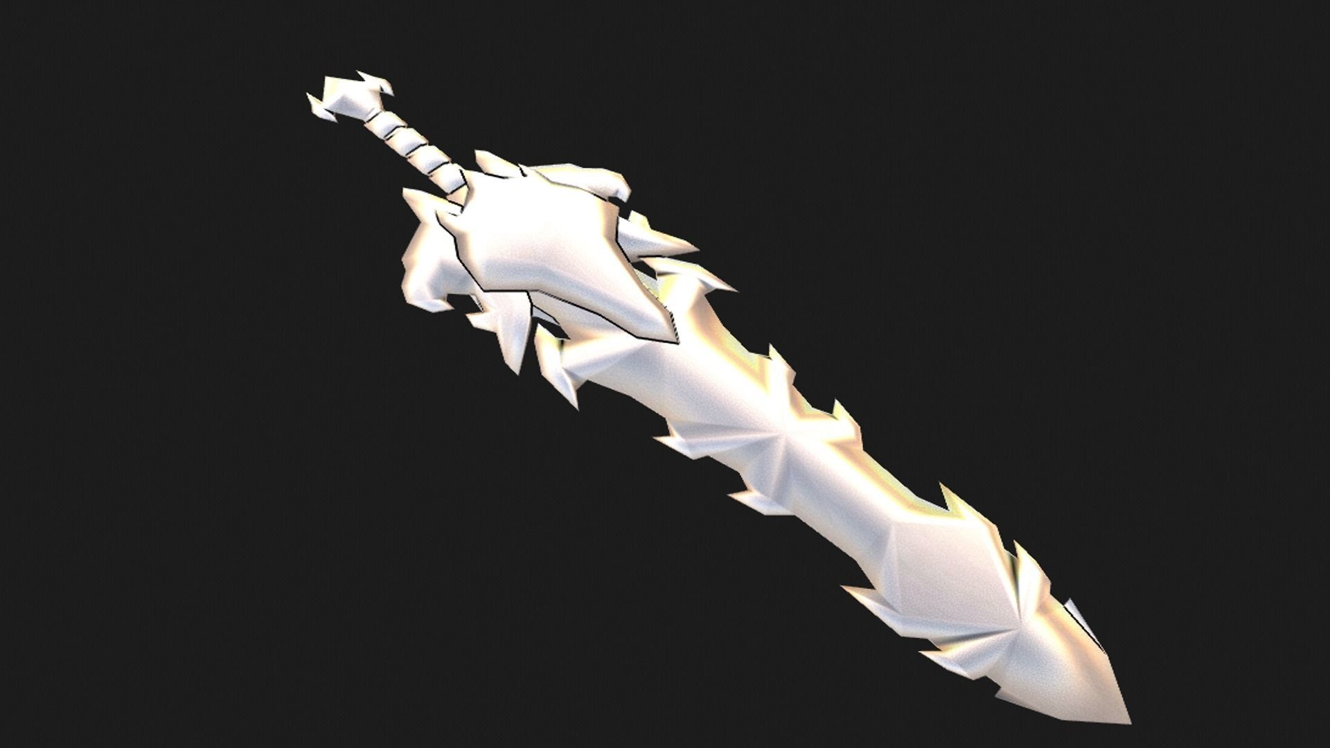 Futuristic Sword Low-poly 3D model_2