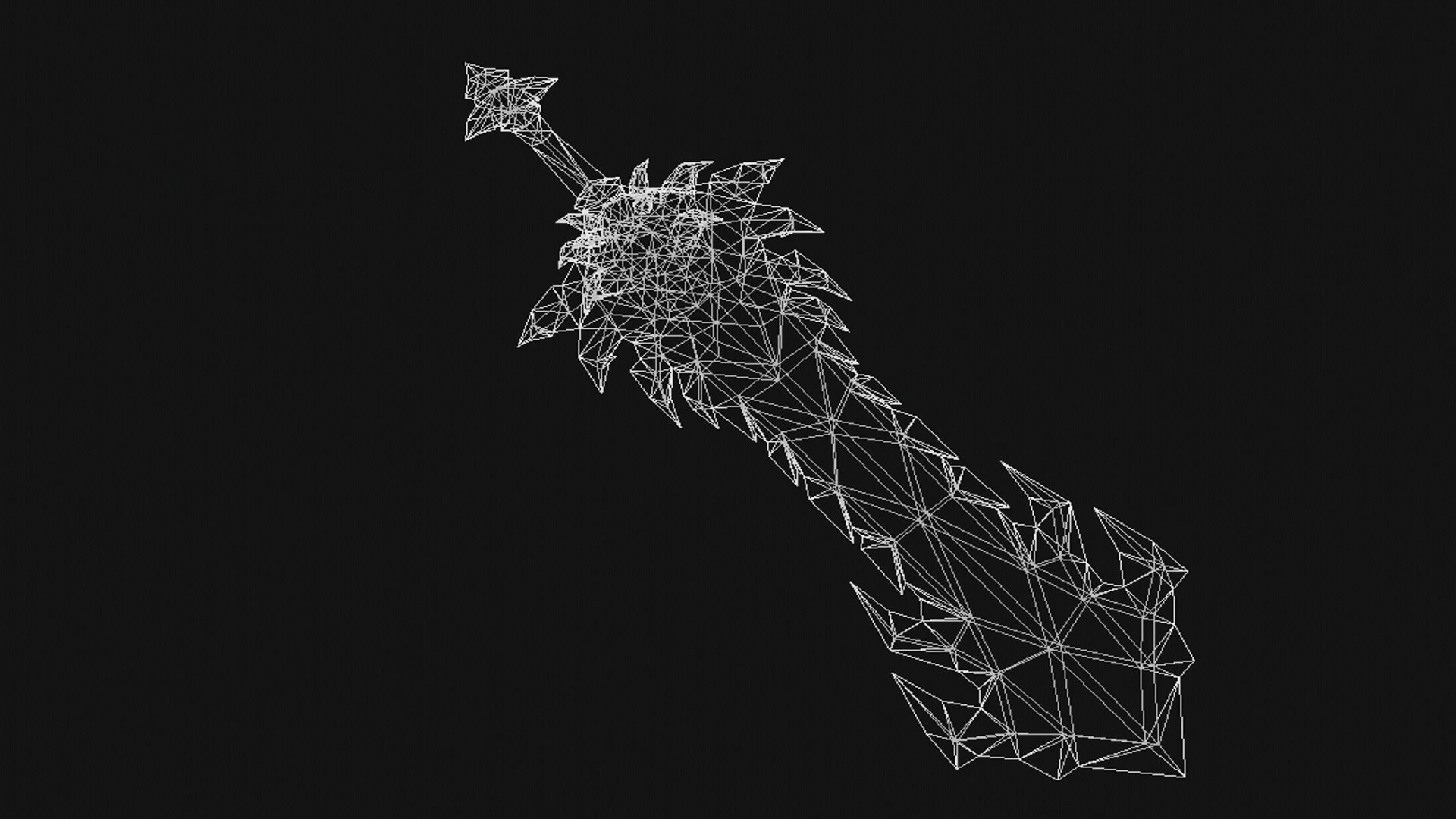 Futuristic Sword Low-poly 3D model_7