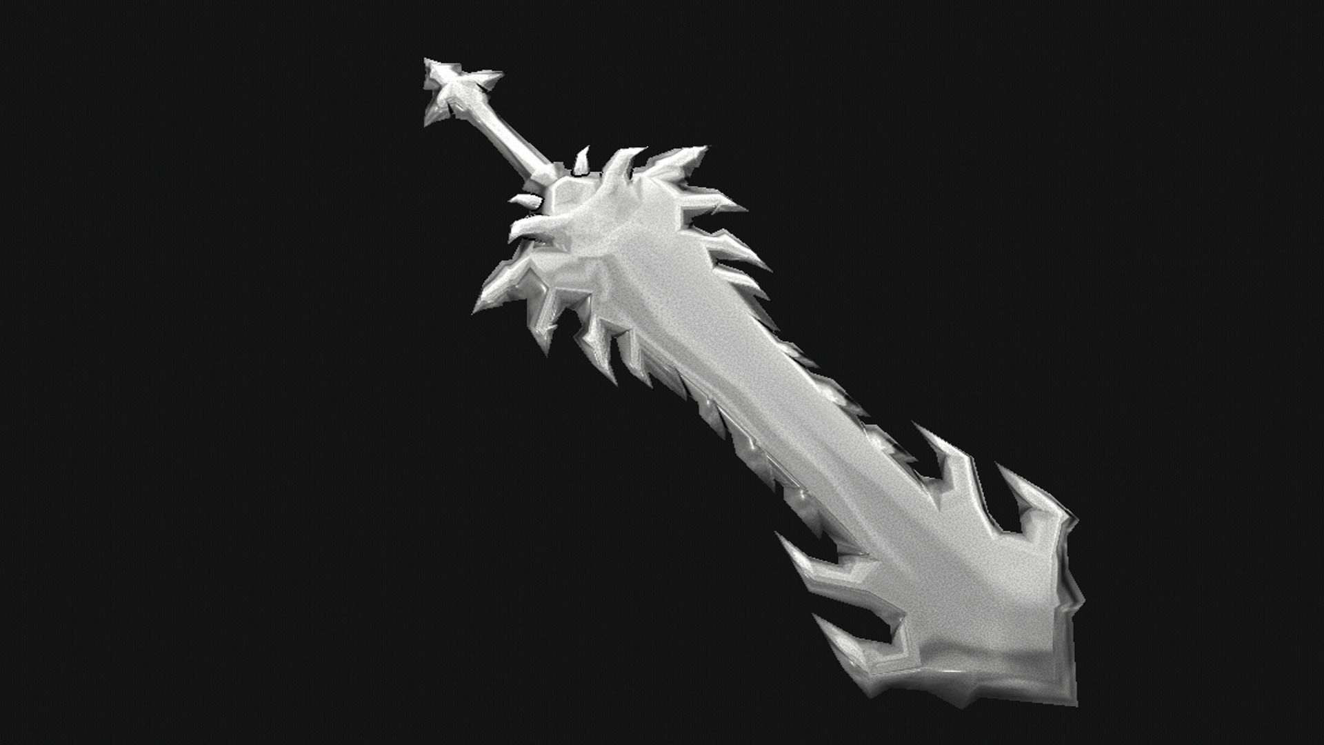 Futuristic Sword Low-poly 3D model_6