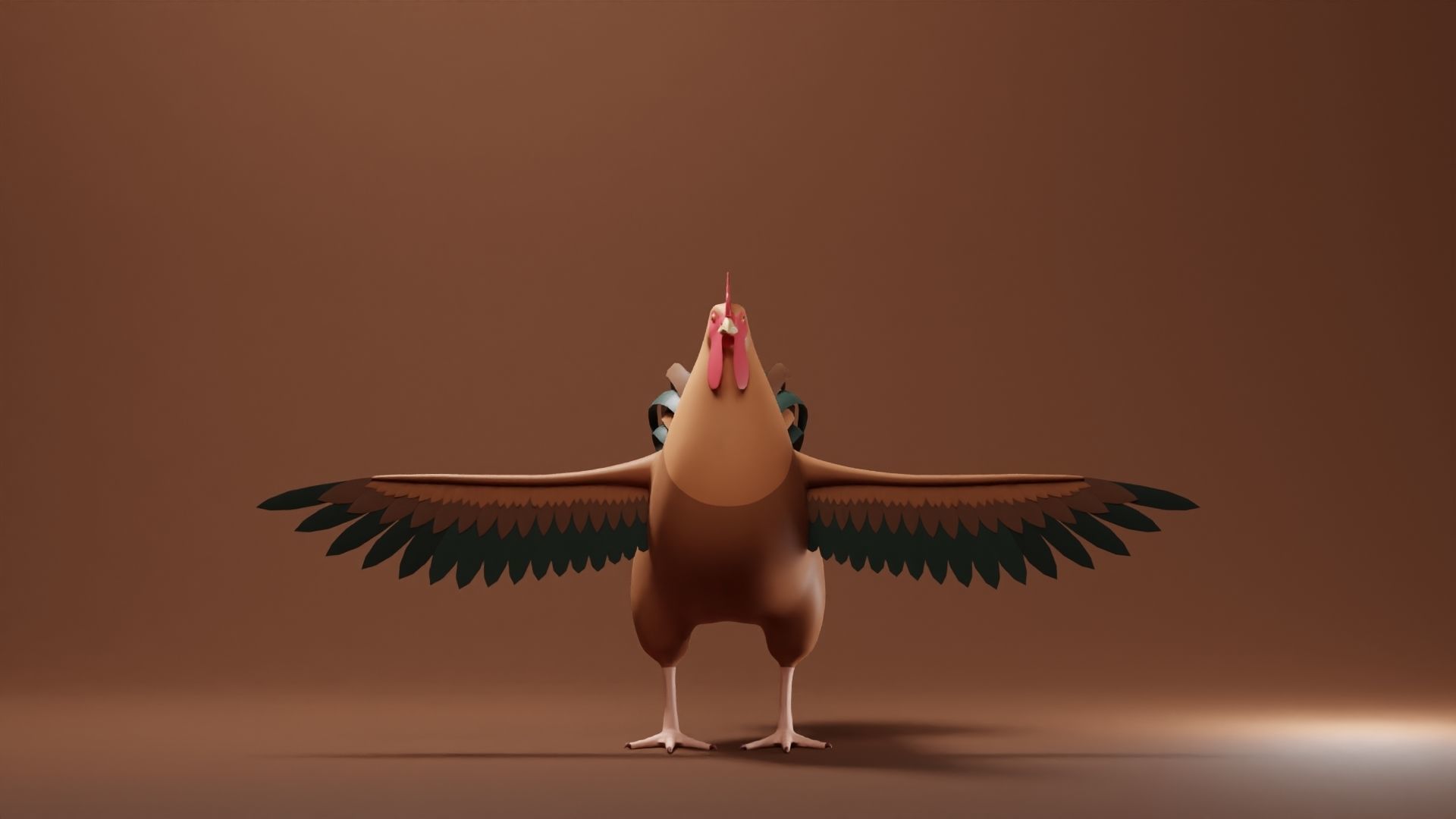 Rooster Base Mesh Low-poly 3D model_2