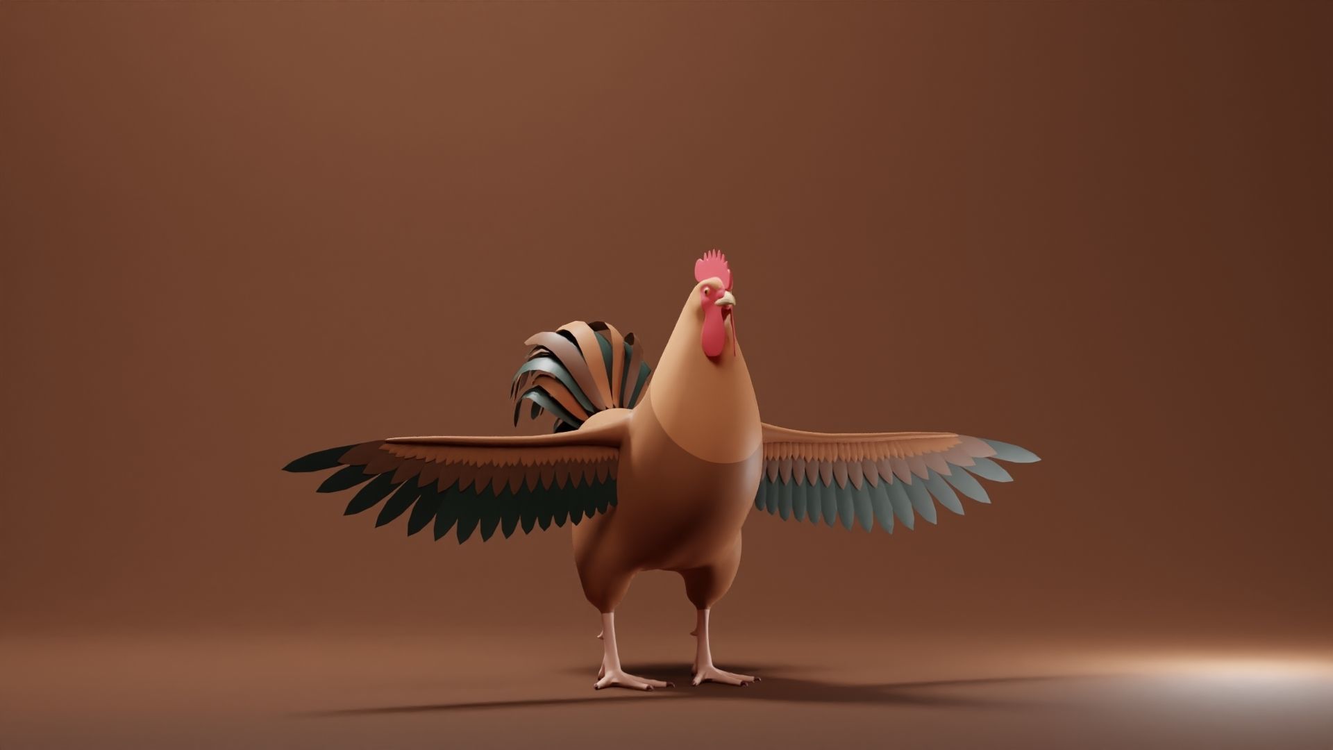 Rooster Base Mesh Low-poly 3D model_1