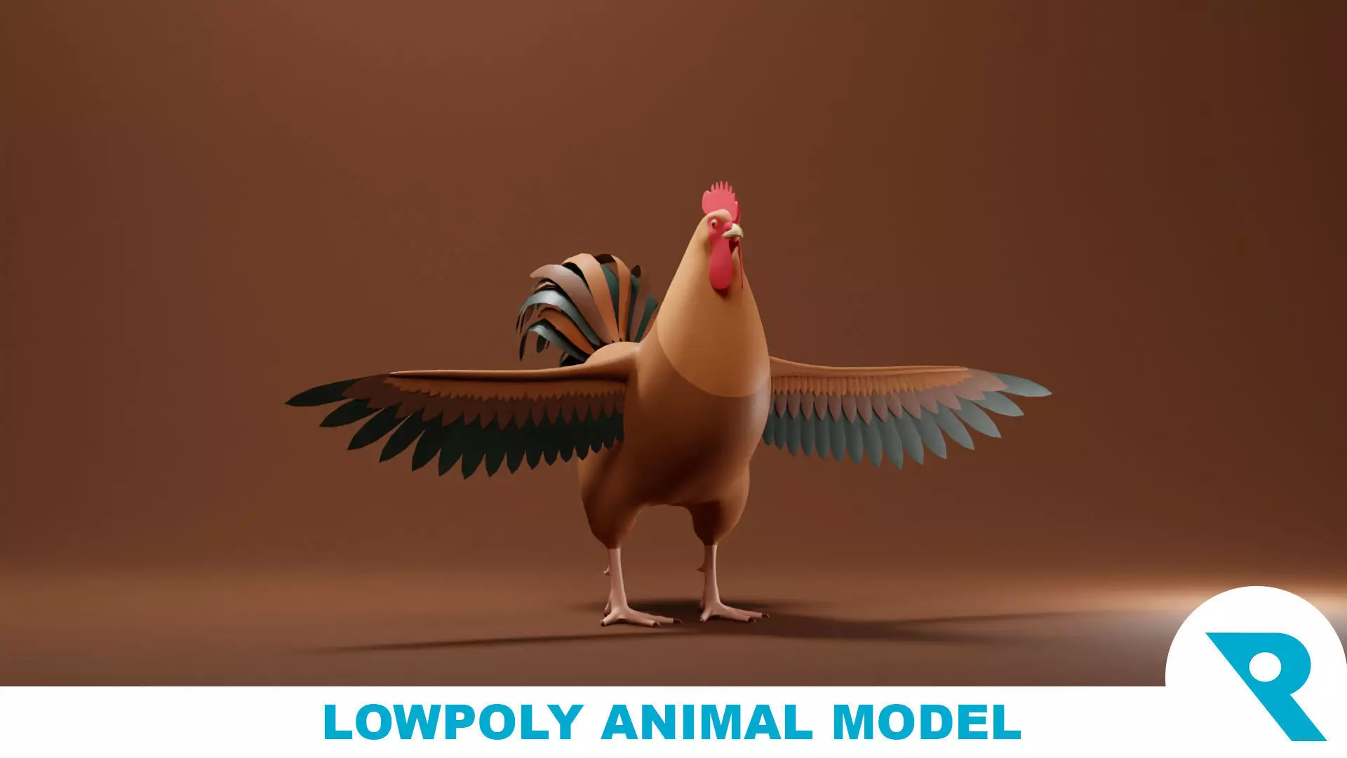 Rooster Base Mesh Low-poly 3D model_0