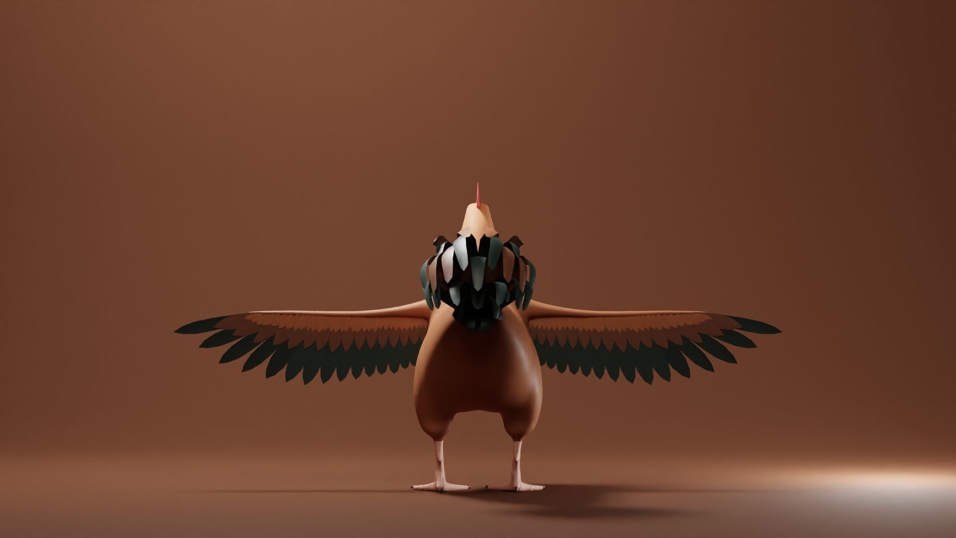 Rooster Base Mesh Low-poly 3D model_4