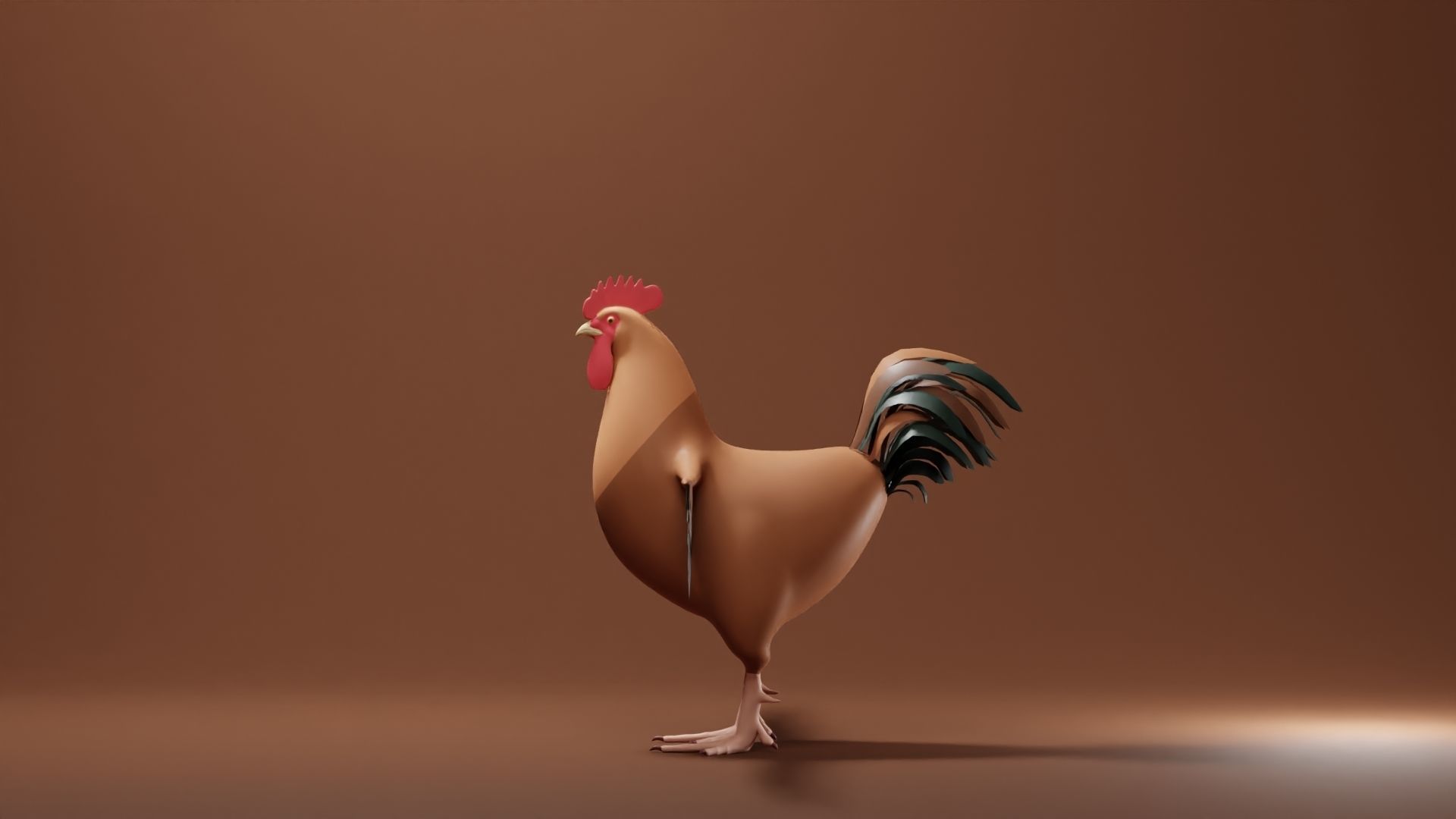 Rooster Base Mesh Low-poly 3D model_5