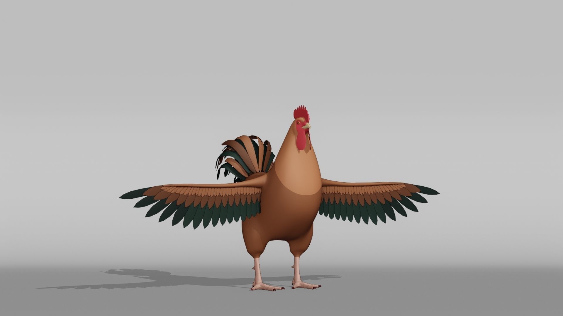 Rooster Base Mesh Low-poly 3D model_6