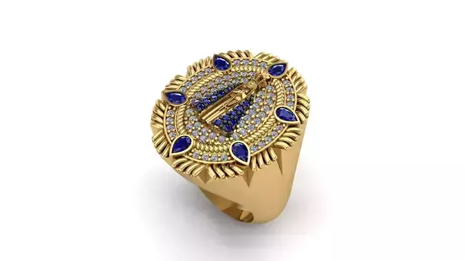 Anel Nossa Senhora Aparecida cravejado