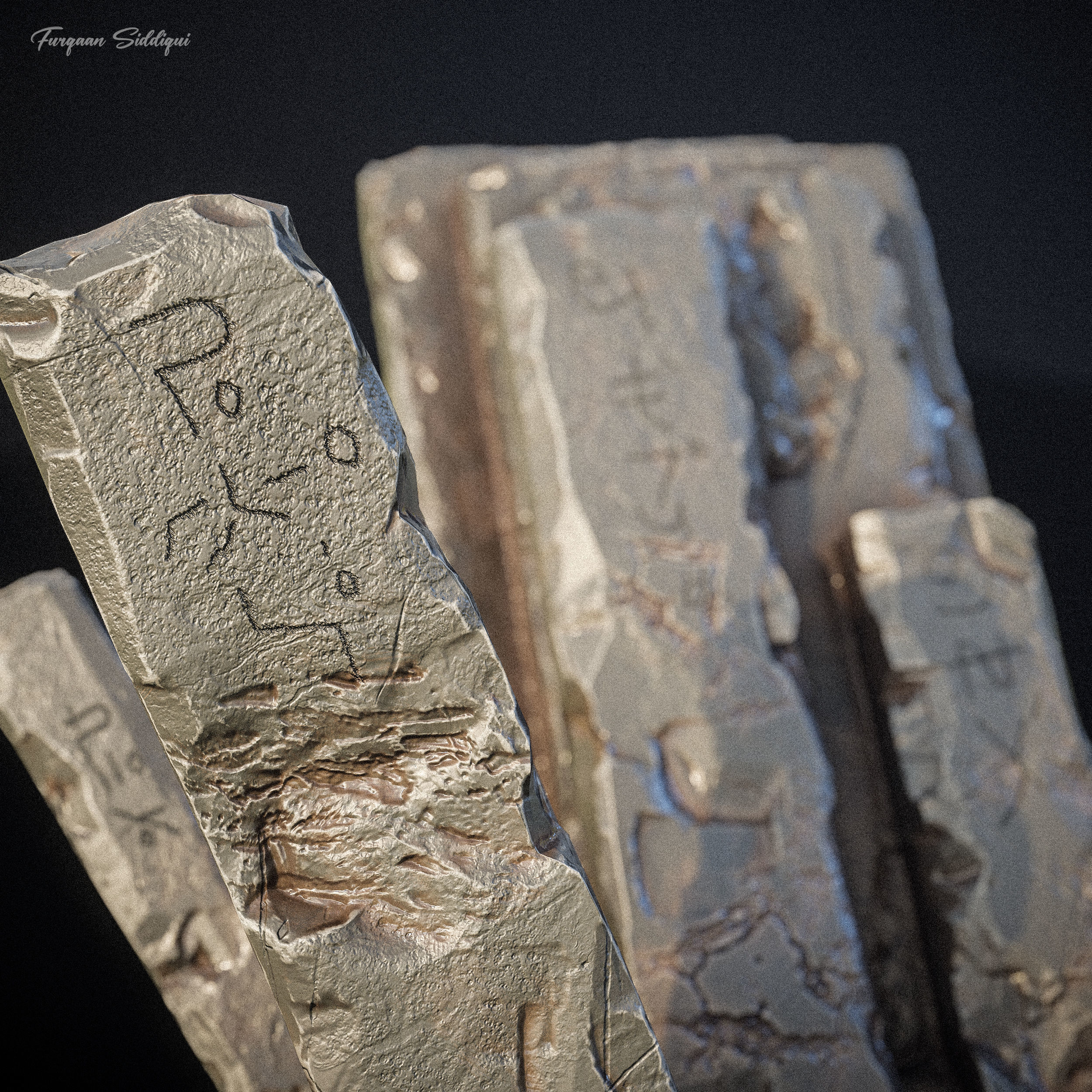 Ancient Throne Place Low-poly 3D model_11