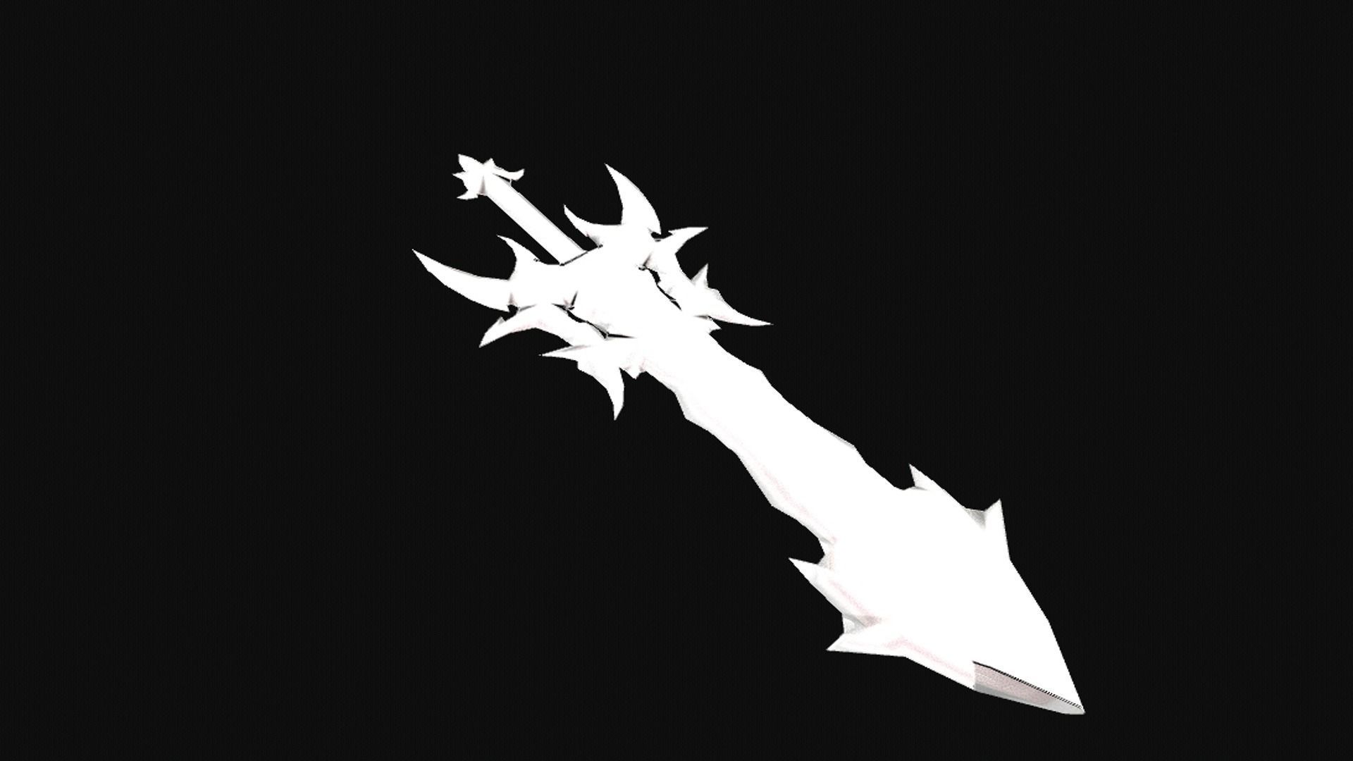 Futuristic Sword Low-poly 3D model_2