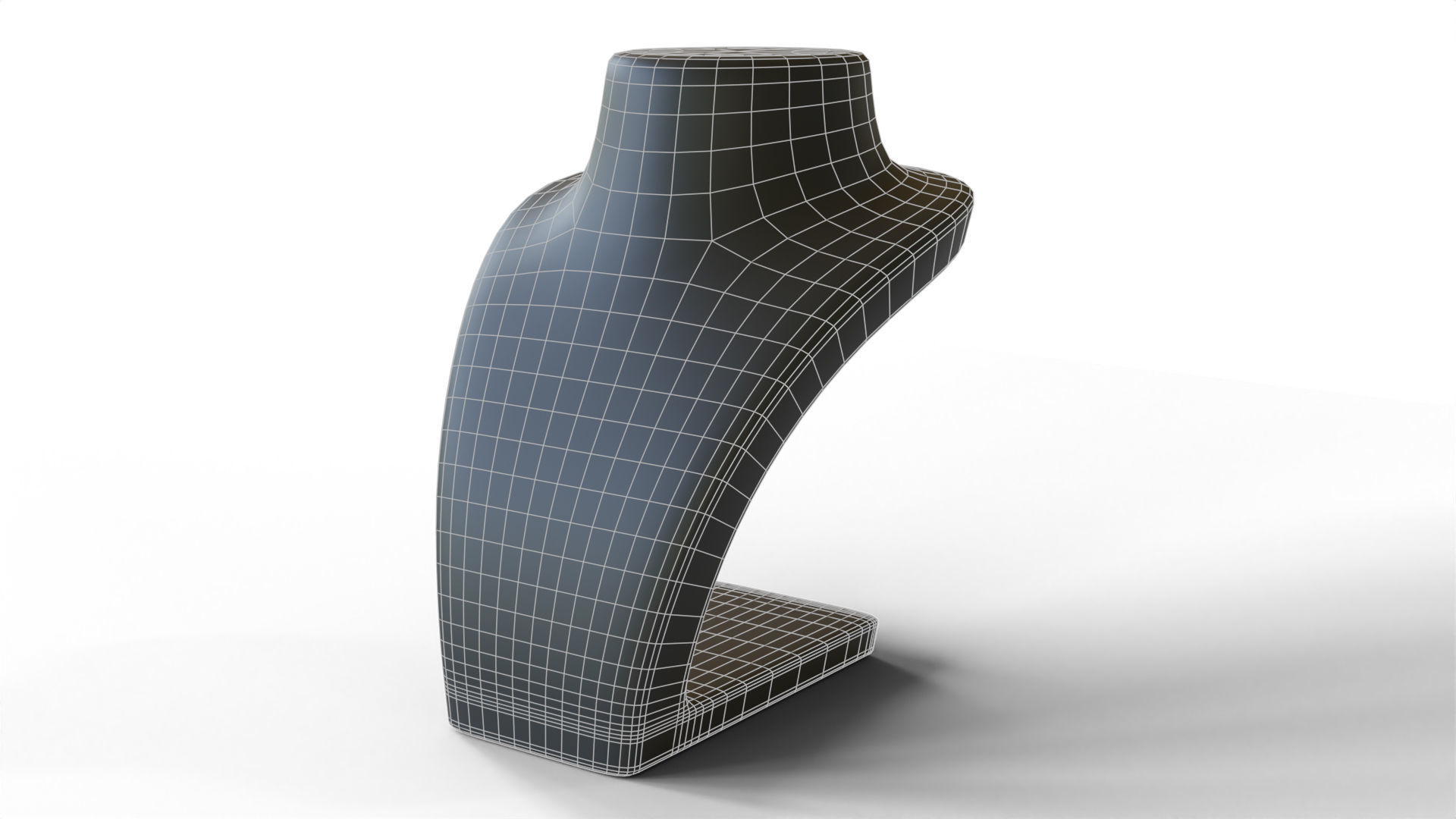 Female neck mannequin Low-poly 3D model_3