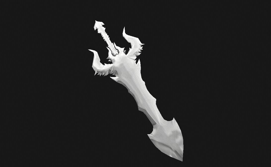 Demon Sword Low-poly 3D model_4