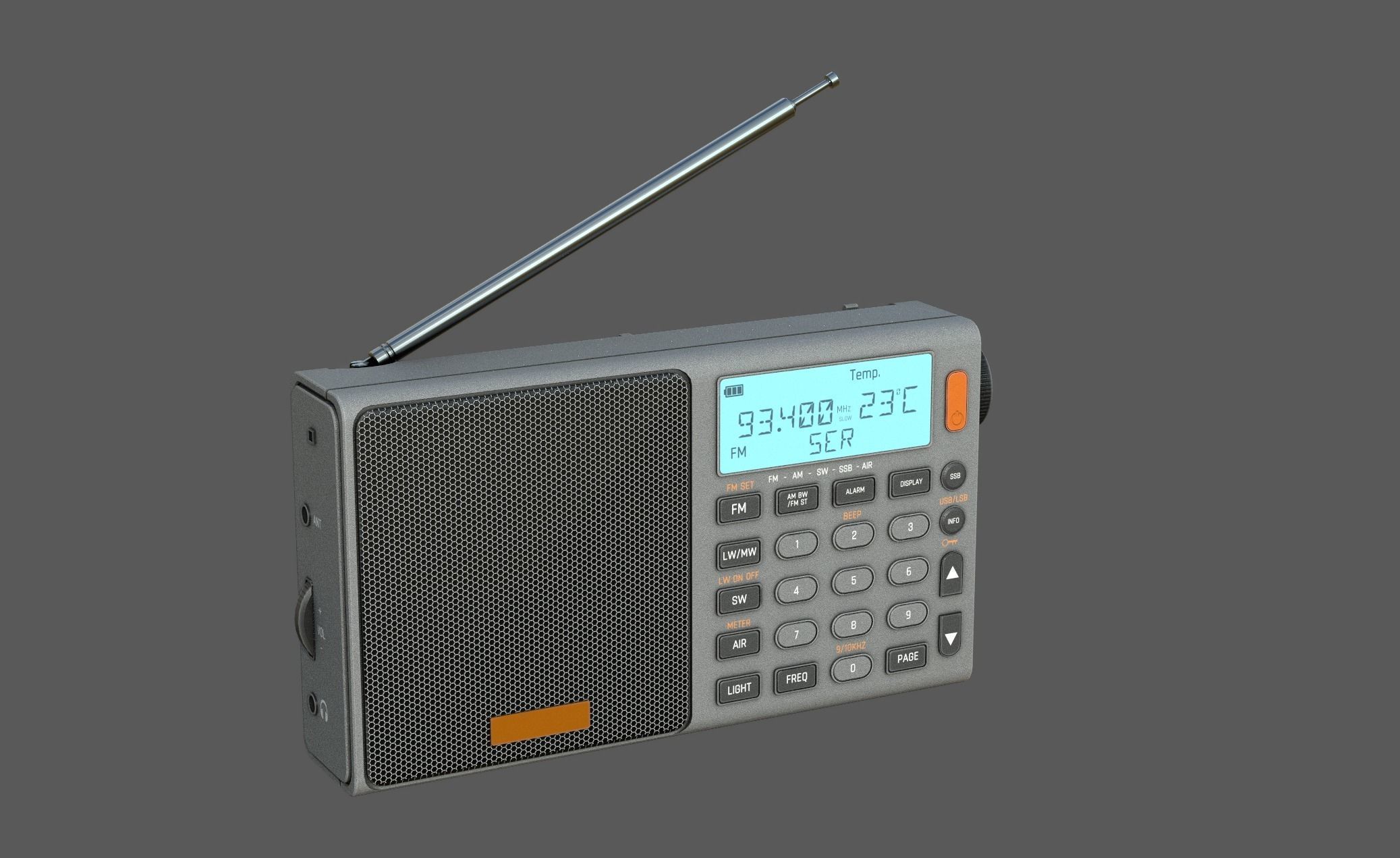 Portable Radio Low-poly 3D model_13