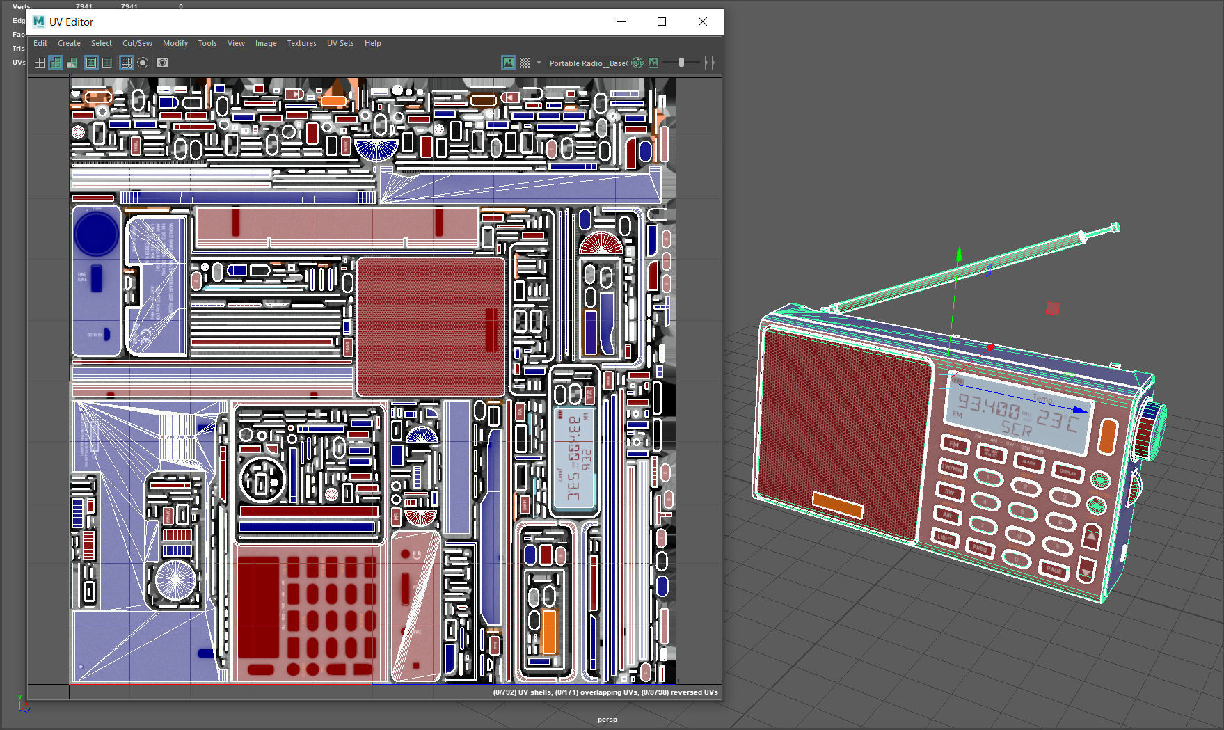 Portable Radio Low-poly 3D model_12