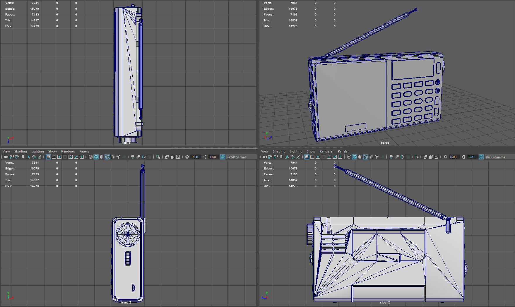 Portable Radio Low-poly 3D model_11
