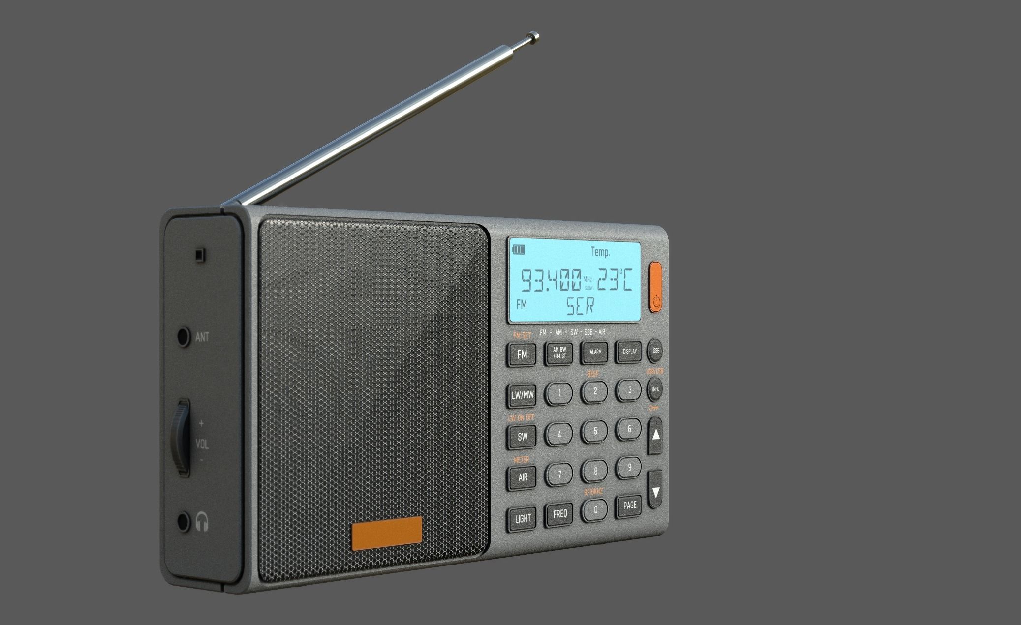 Portable Radio Low-poly 3D model_5