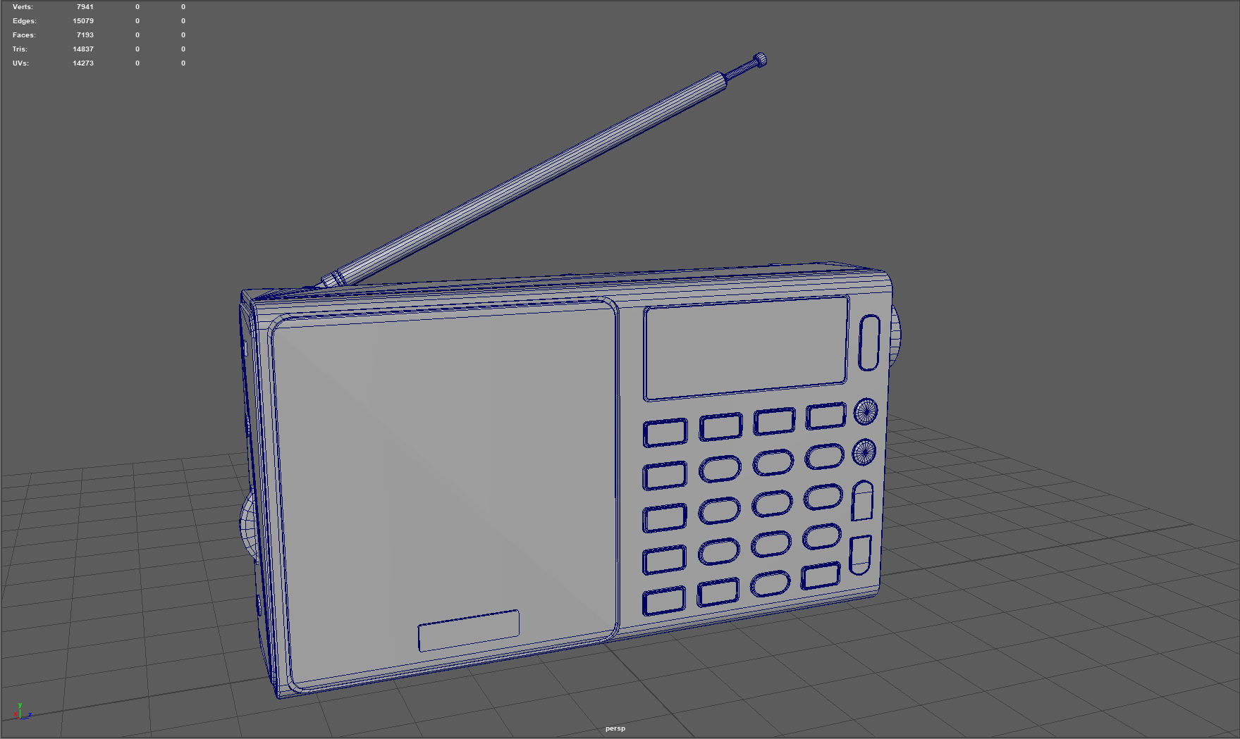 Portable Radio Low-poly 3D model_8