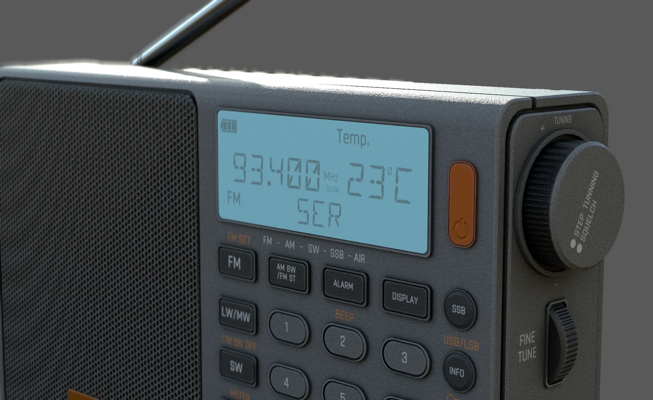 Portable Radio Low-poly 3D model_2