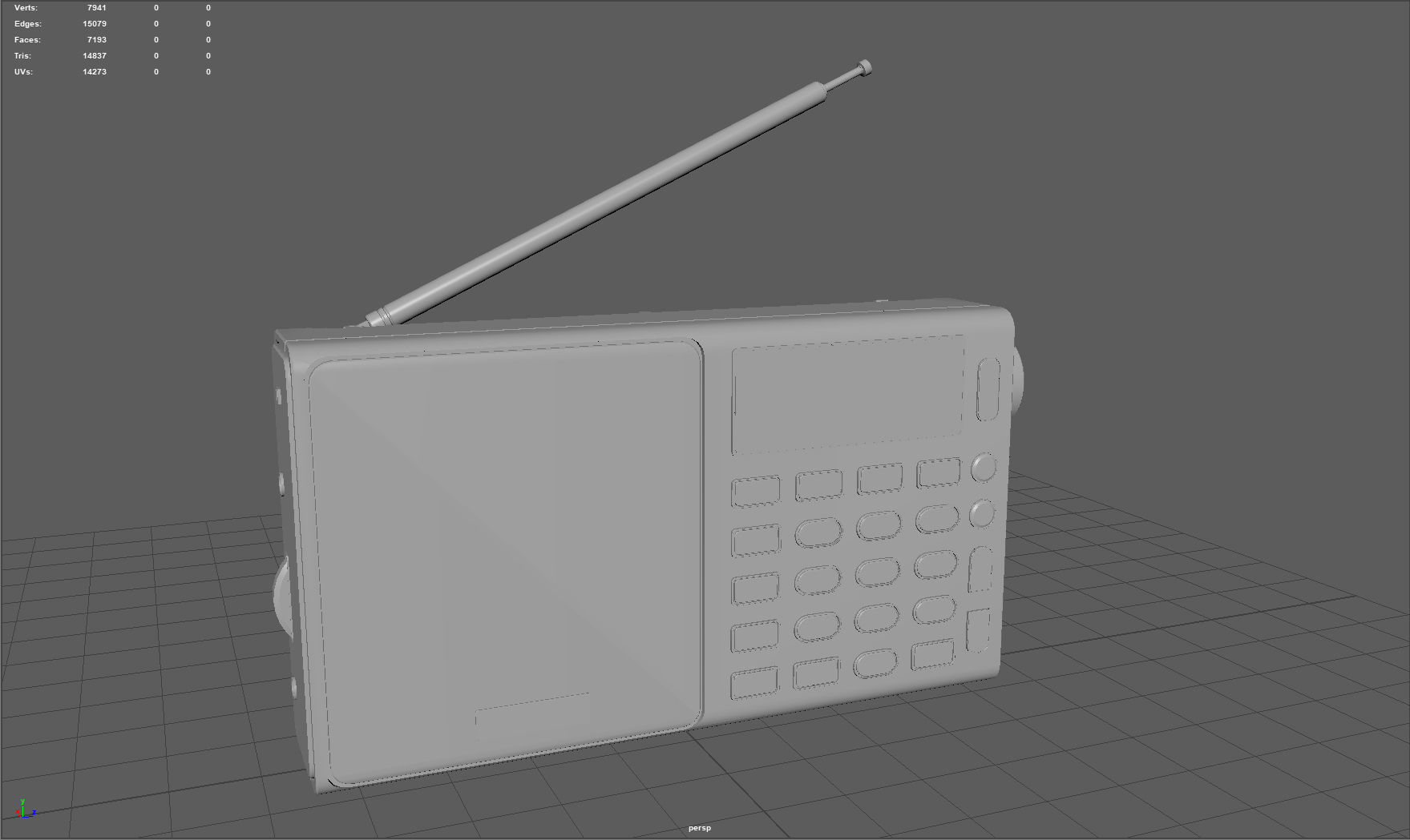 Portable Radio Low-poly 3D model_7
