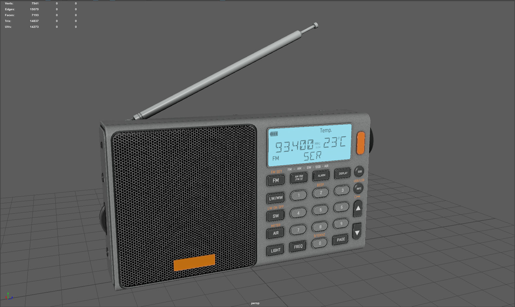 Portable Radio Low-poly 3D model_6