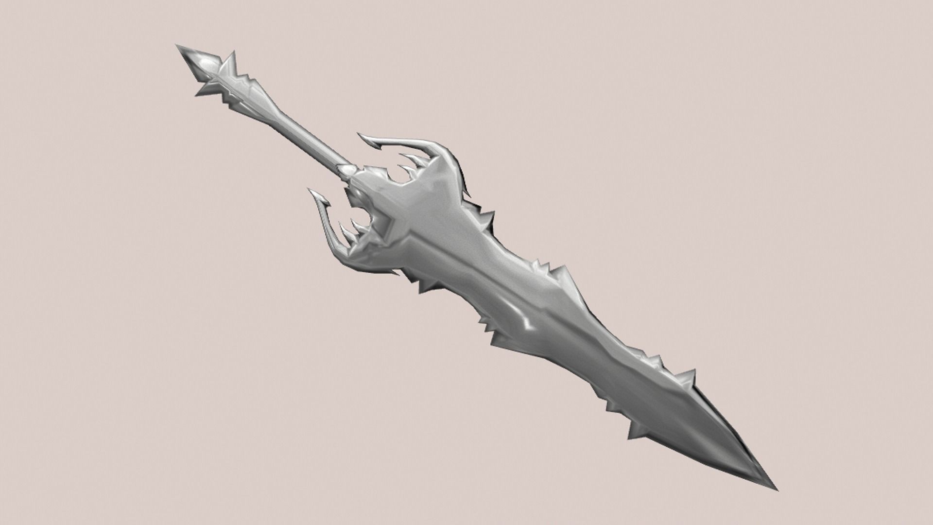 Futuristic Sword Low-poly 3D model_1