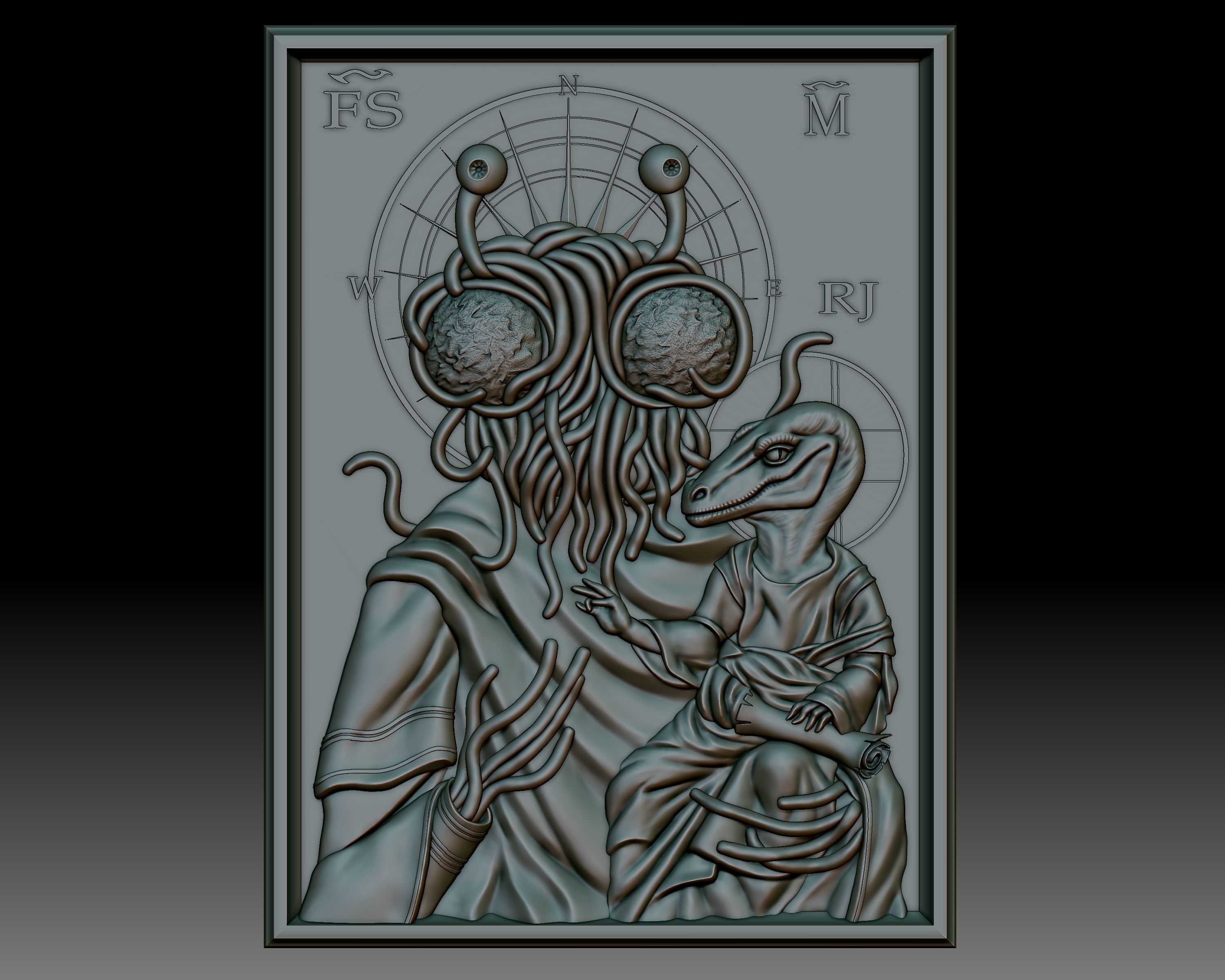 Pastafarianism Flying Spaghetti Monster Icon 3D print model_8