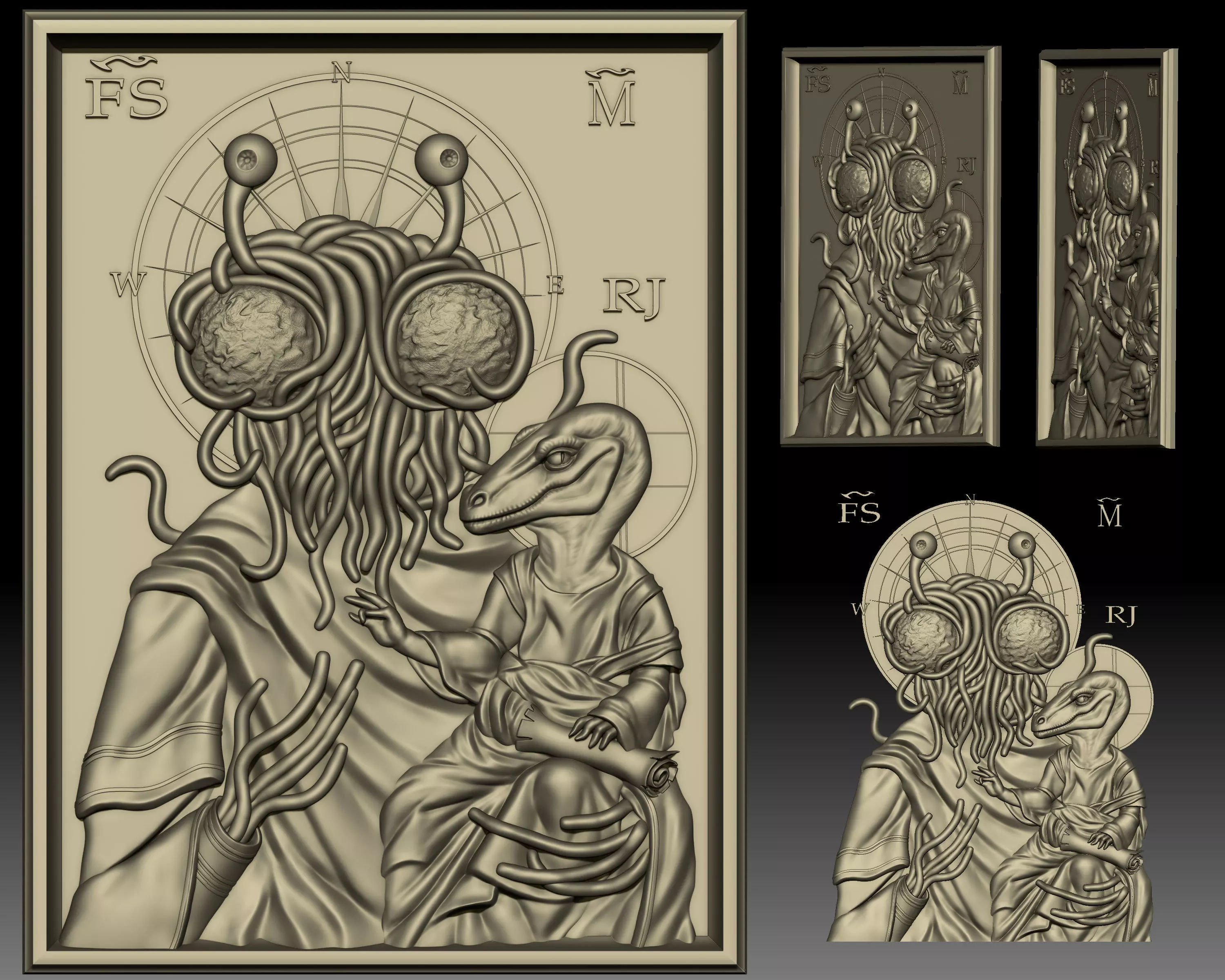 Pastafarianism Flying Spaghetti Monster Icon 3D print model_0