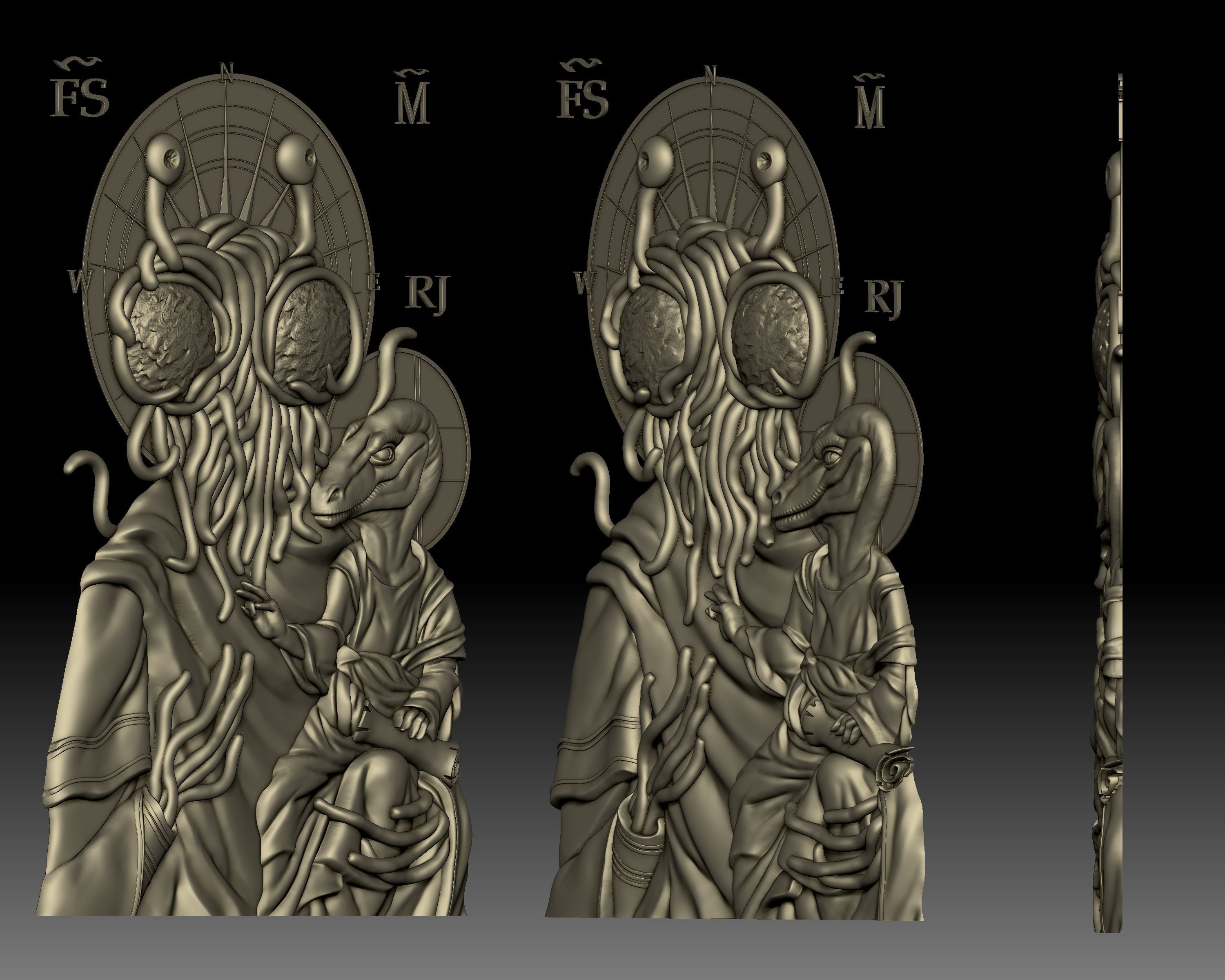 Pastafarianism Flying Spaghetti Monster Icon 3D print model_5